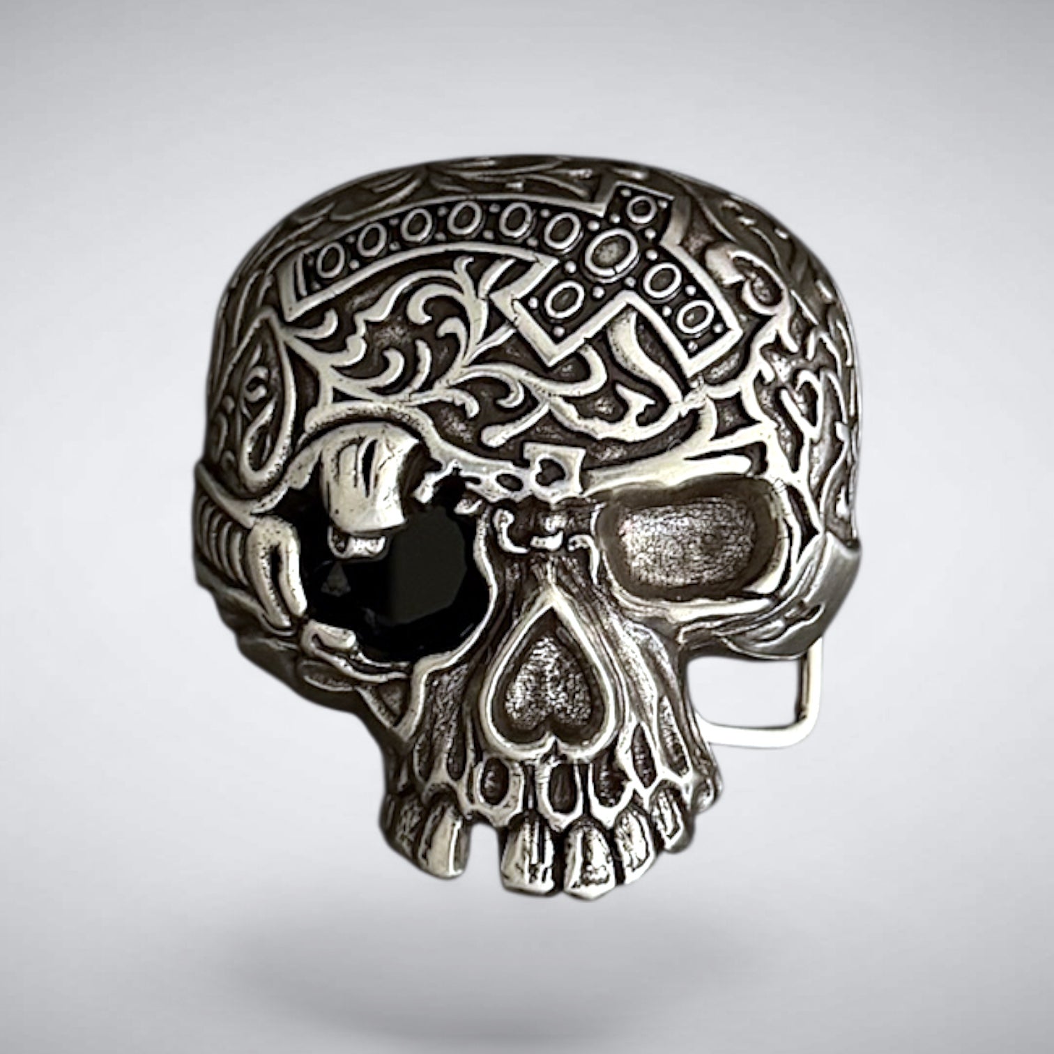 Eye Patch Silver Skull Buckle Fits 38-40mm Belts