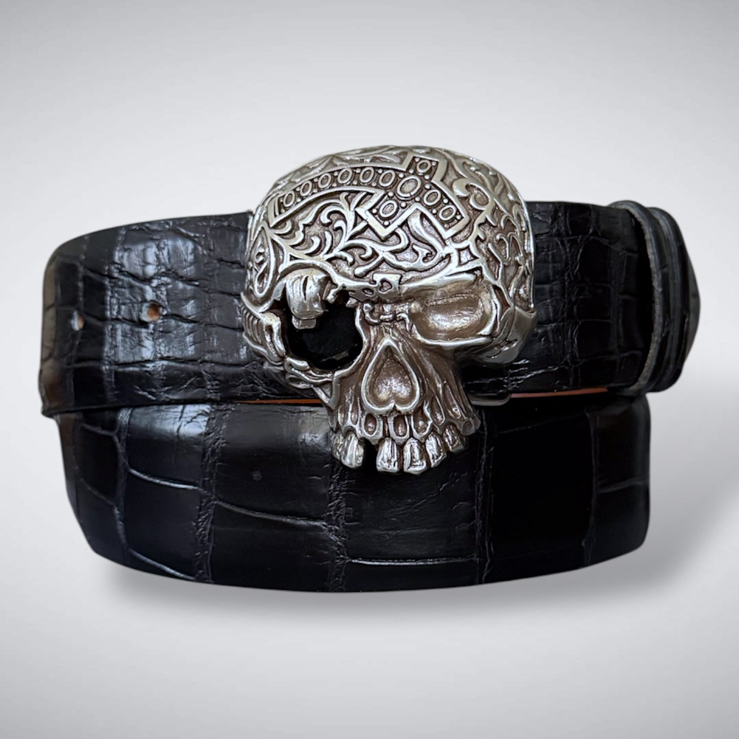 Eye Patch Silver Skull Buckle Fits 38-40mm Belts