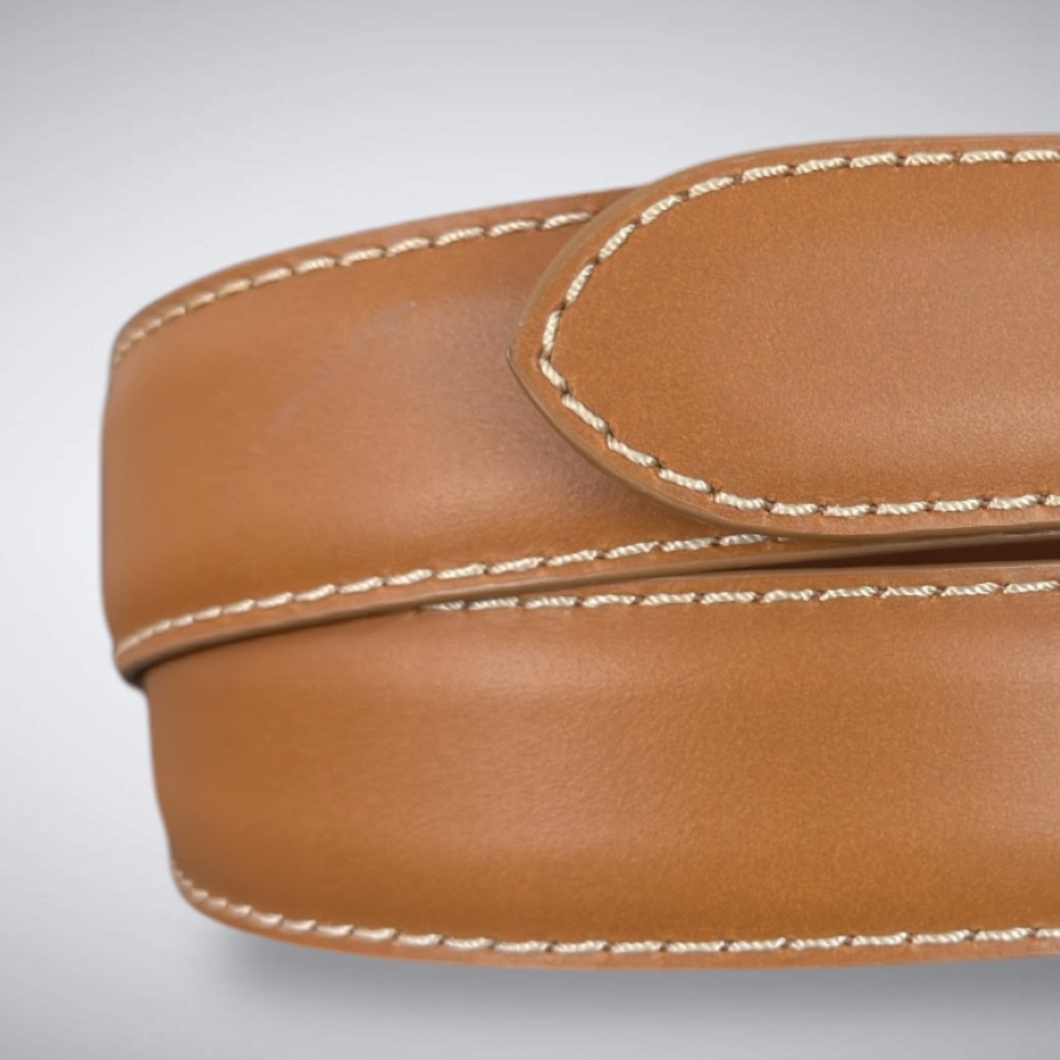 Italian Calf Belt – Duna Dorata (Tan / Khaki Stitch)