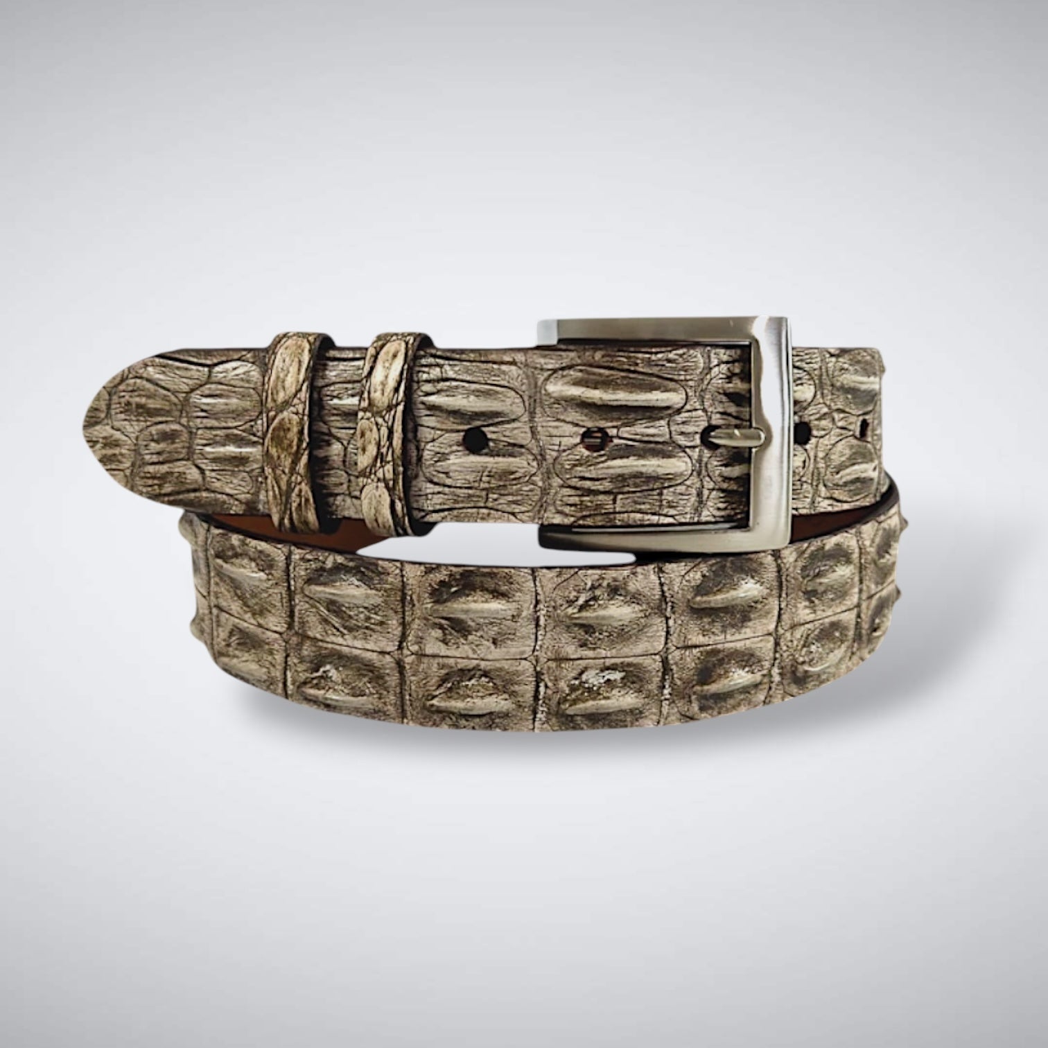 Saltwater Crocodile Belt: Antique Brown