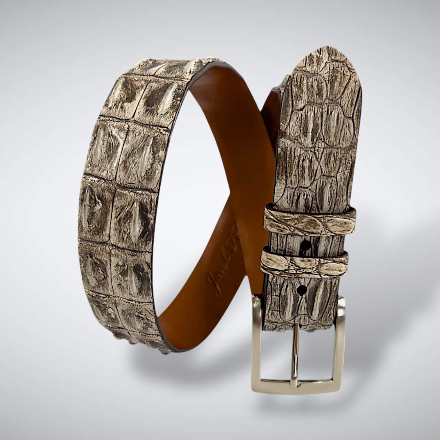 Saltwater Crocodile Belt: Antique Brown