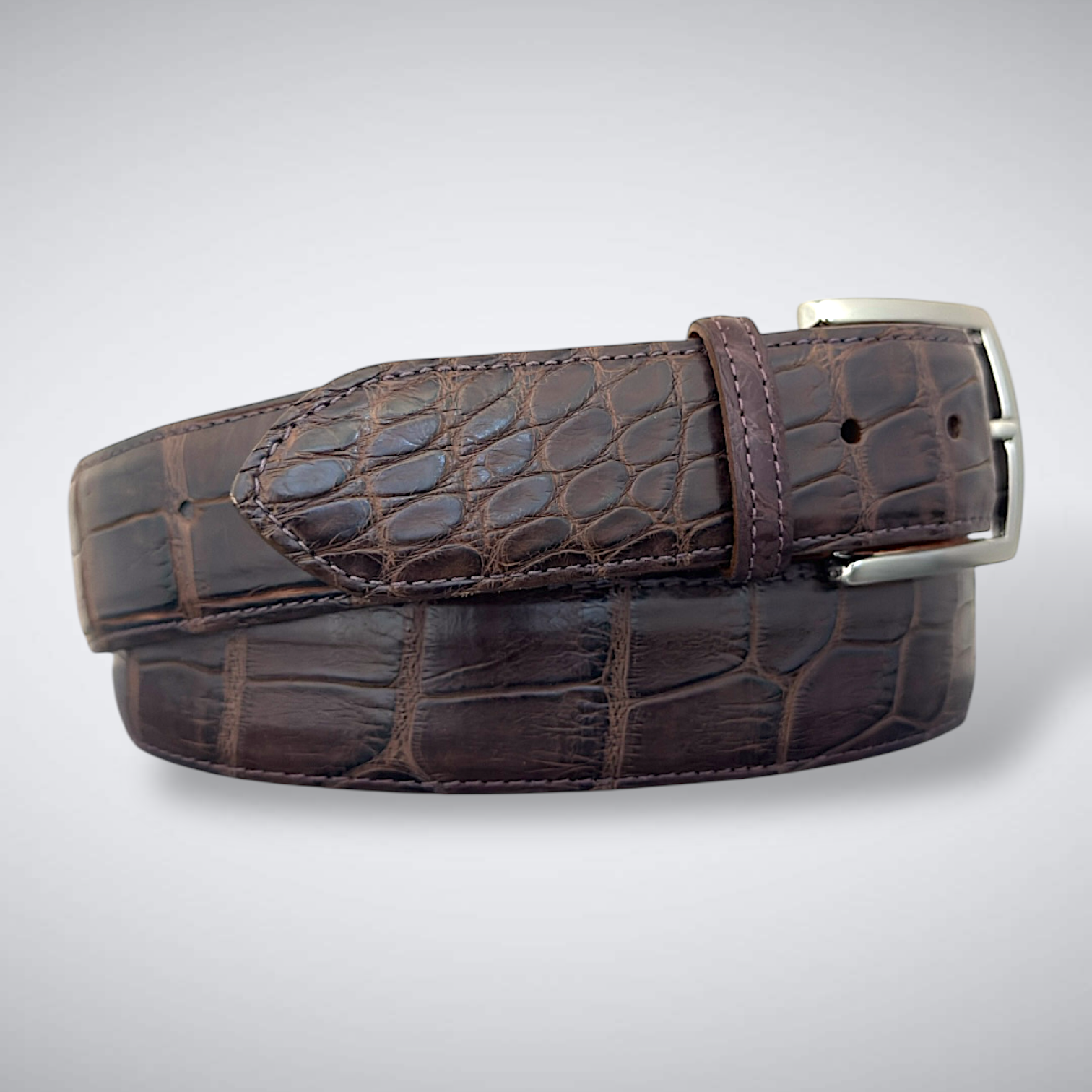 Atelier Brunello Matte Alligator Belt – Single Piece