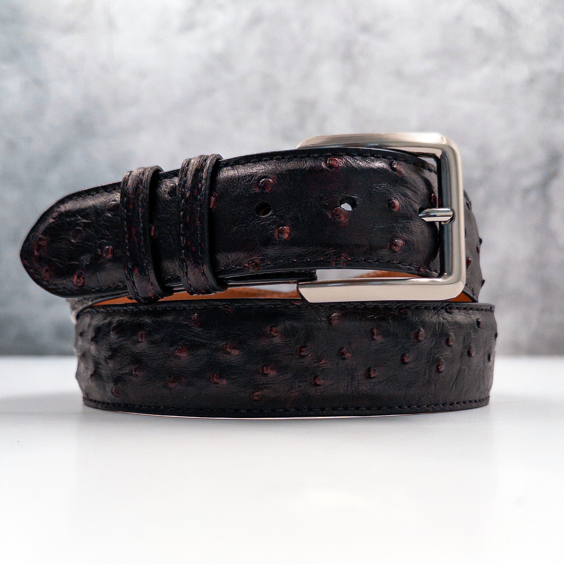 Ostrich Quill Belt: Black Cherry