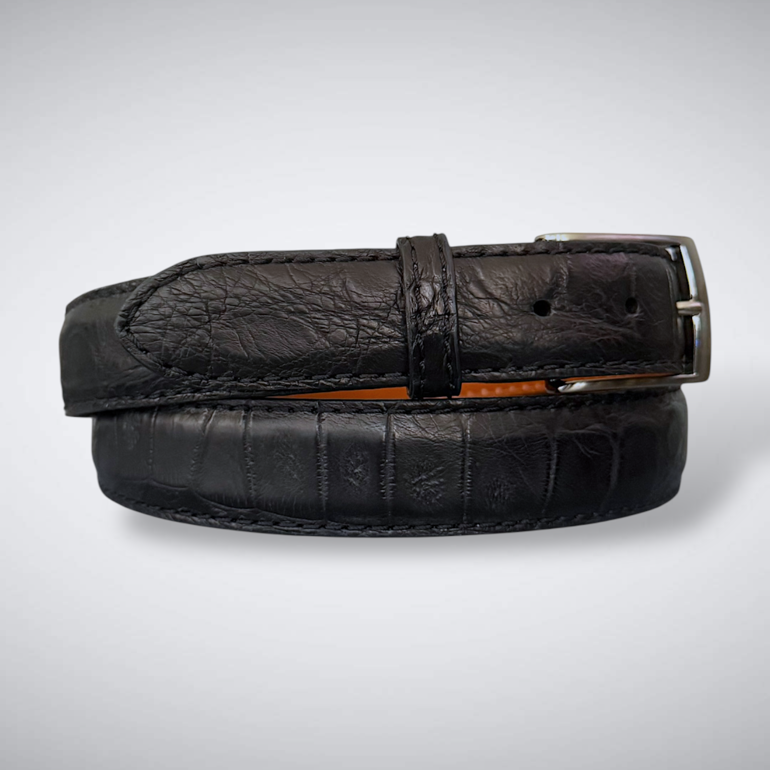 Ravencrest Noir Alligator Belt (black, 1 3/8" wide)