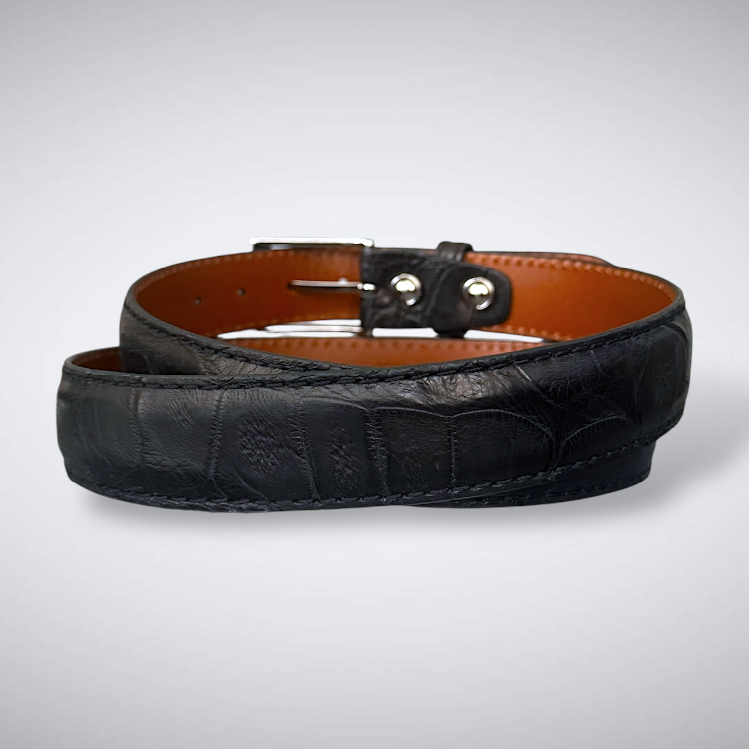 Ravencrest Noir Alligator Belt (black, 1 3/8" wide)