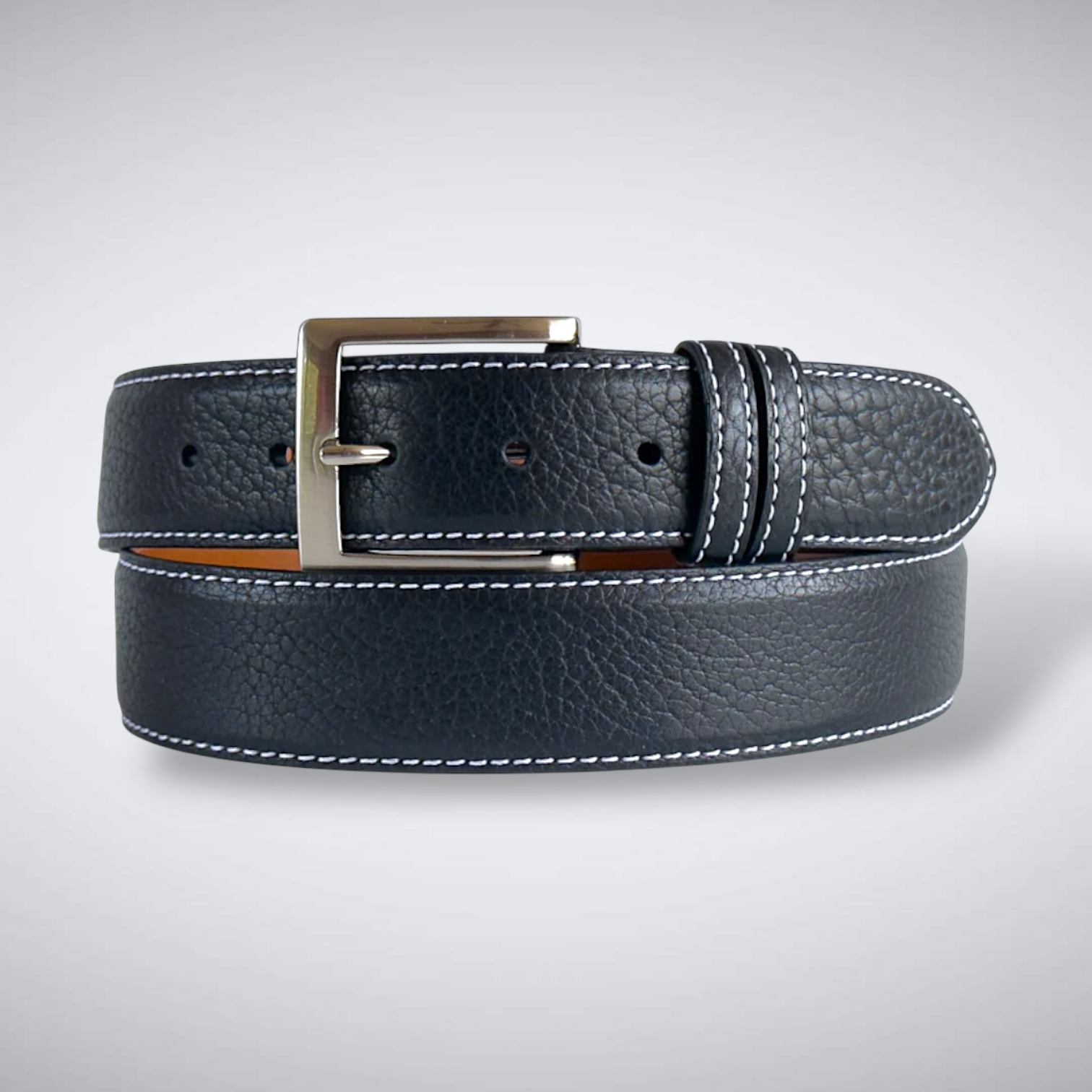 Yellowstone Bison Belt (Black White Stitch)