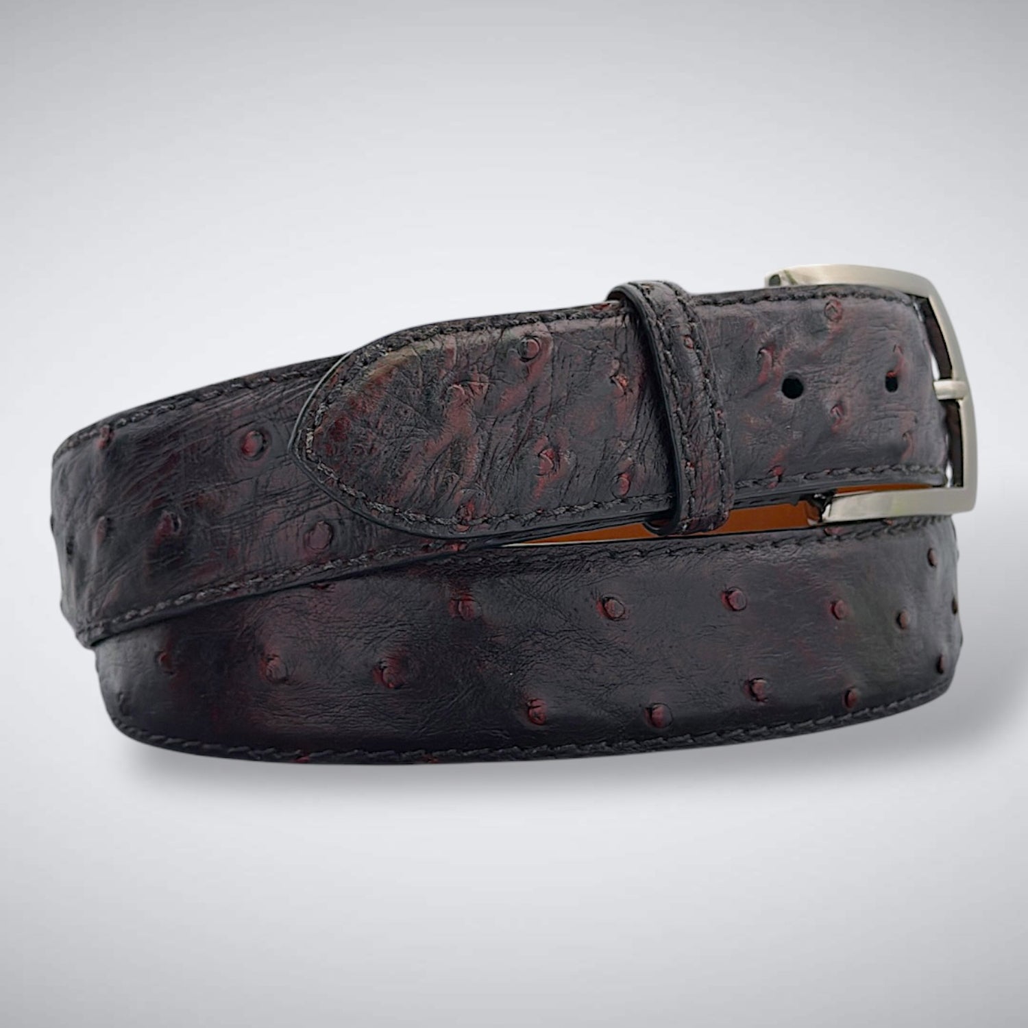 Ostrich Quill Belt: Black Cherry