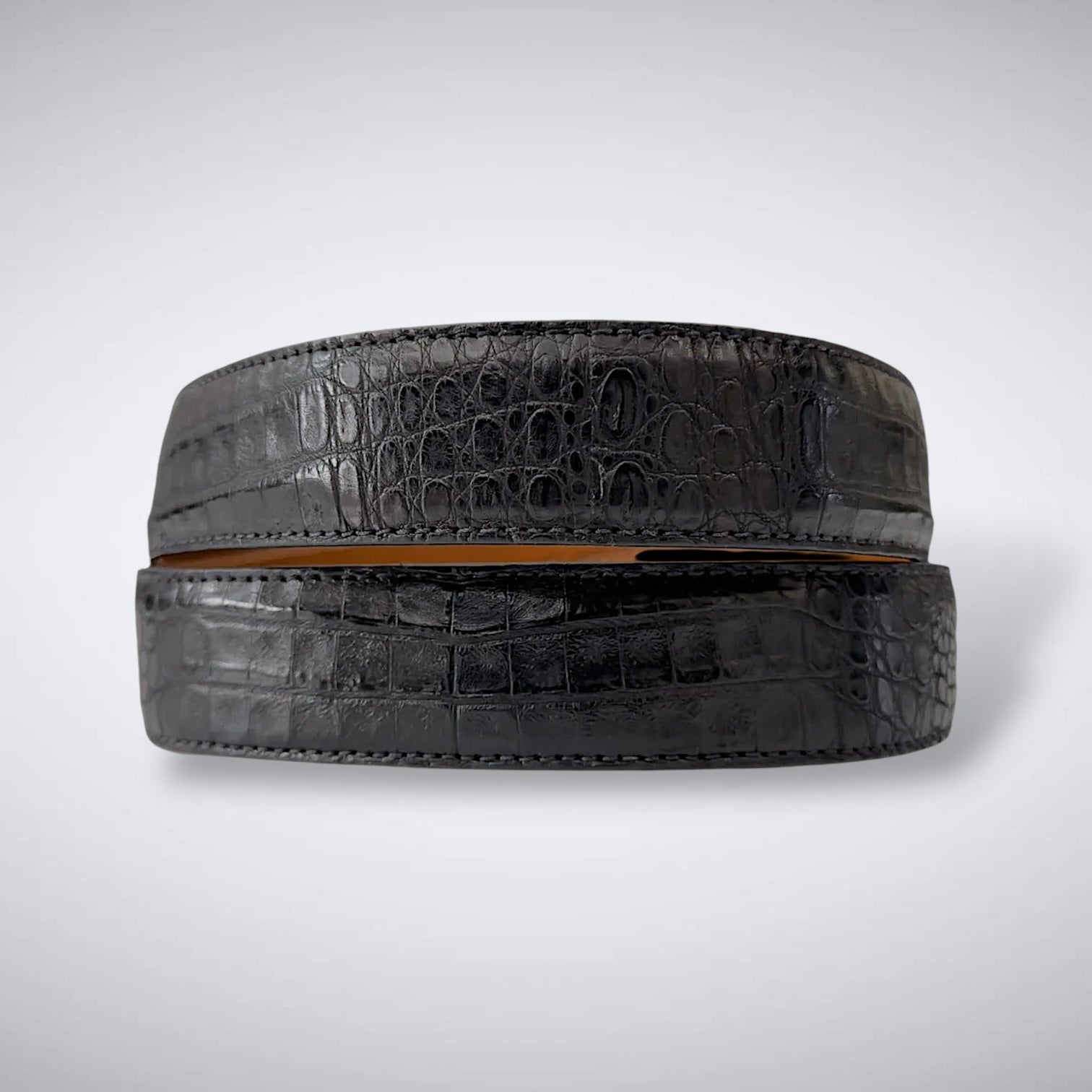 Argentine Caiman Belt: Black