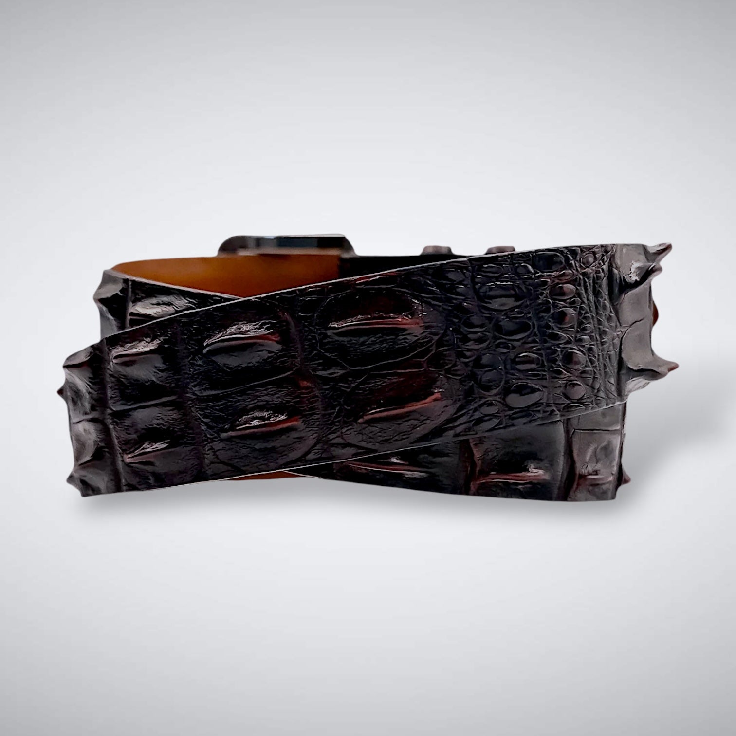 Saltwater Crocodile Belt: Black Cherry