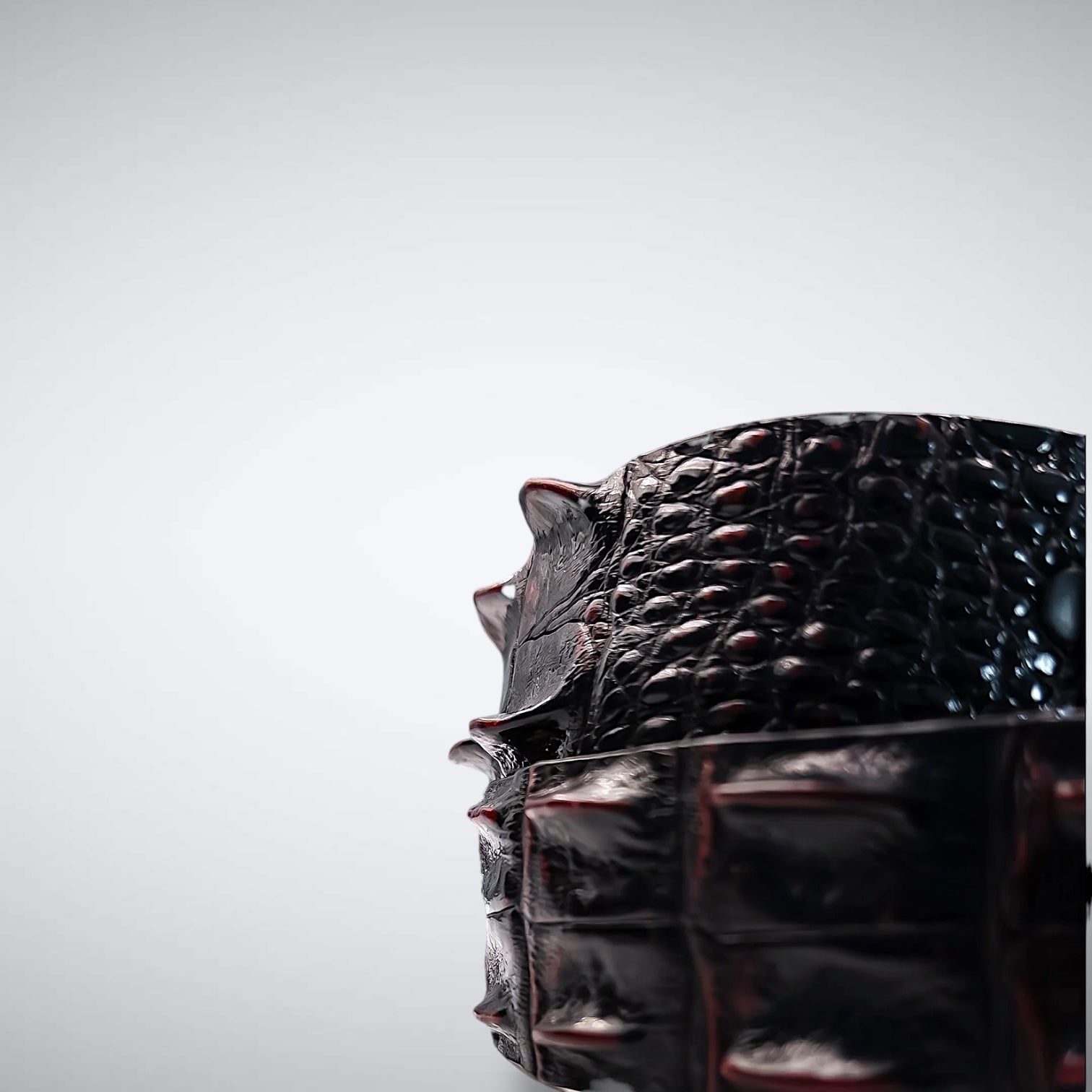 Saltwater Crocodile Belt: Black Cherry