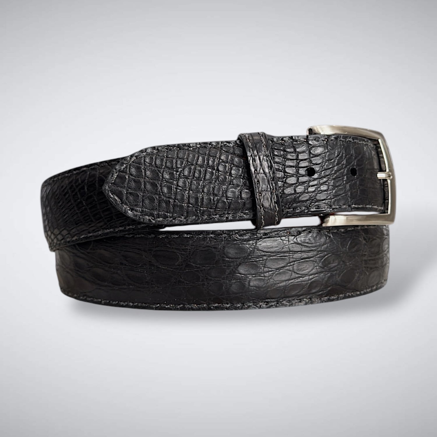 Matte Crocodile Belt: Black
