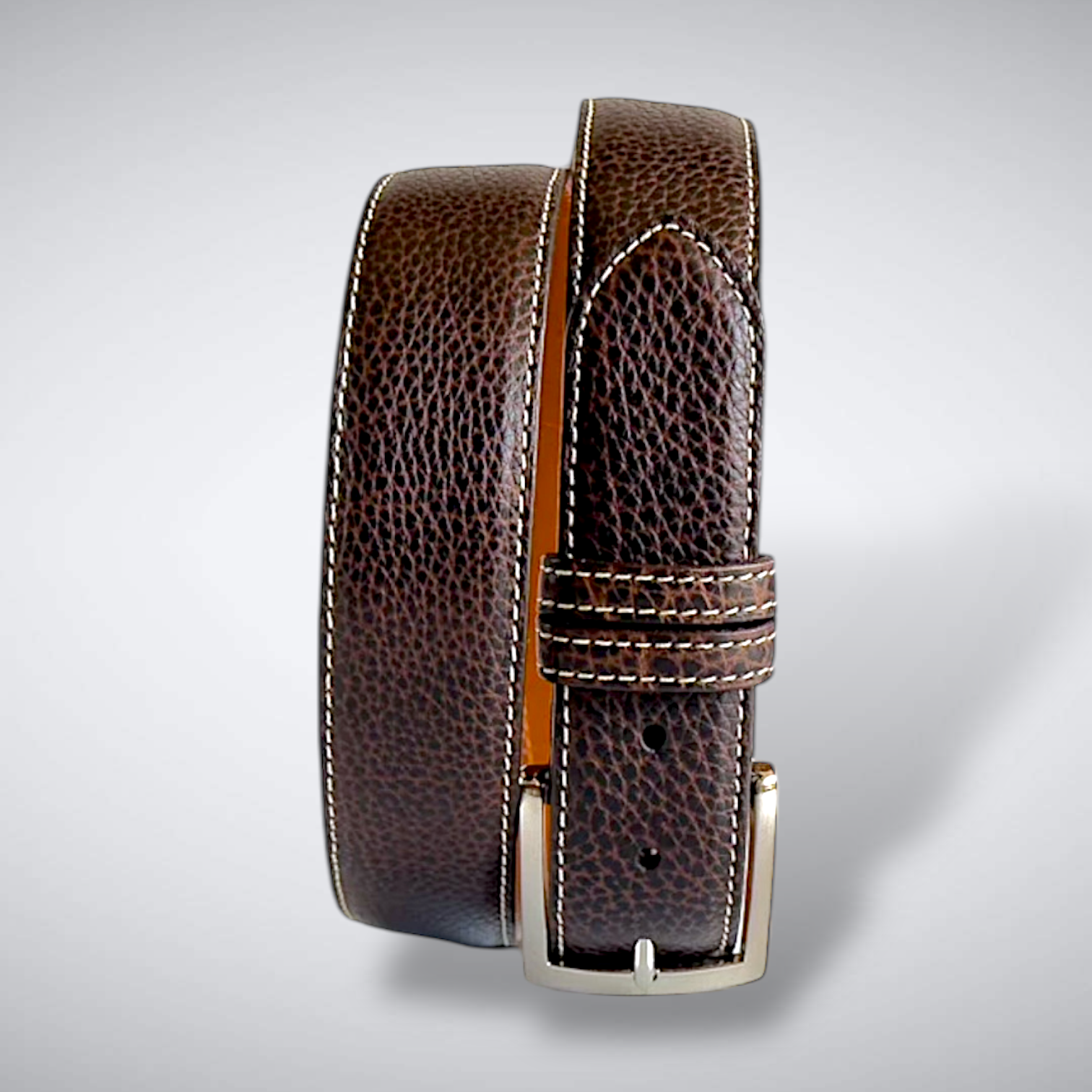 Badlands Bison Belt (Brown Khaki Stitch)