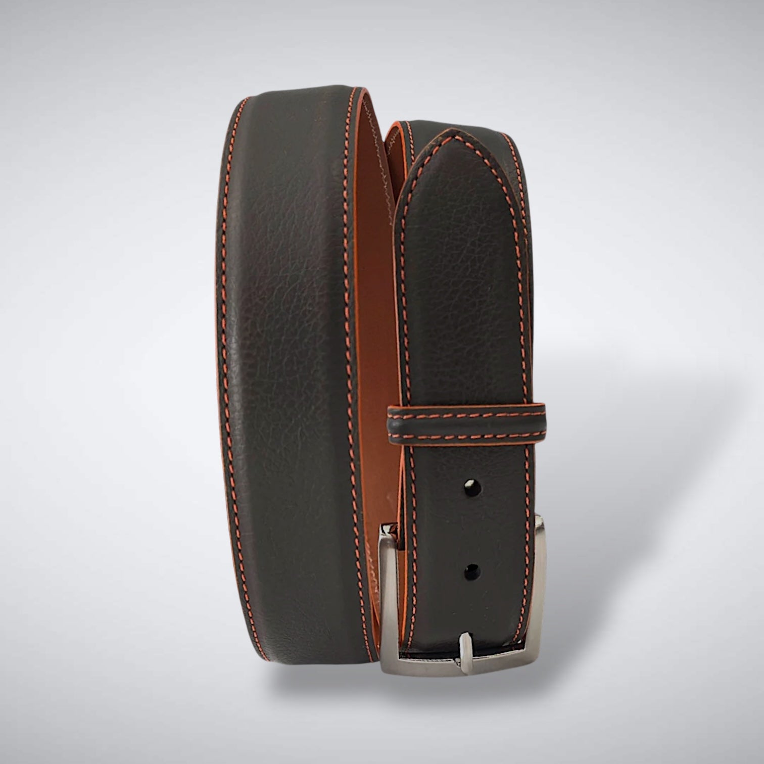 Italian Pebble Grain Calf Belt: Brown