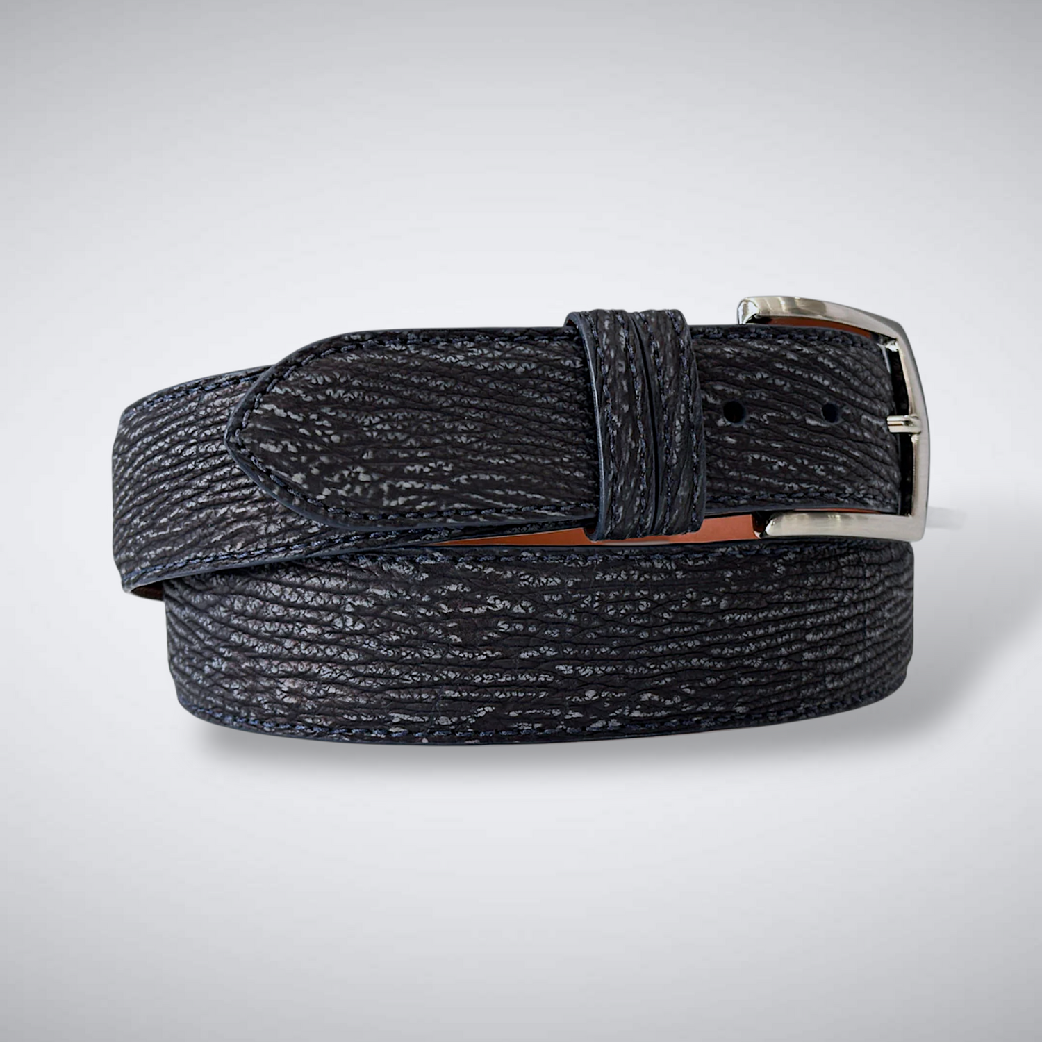 Shark Suede Belt: Navy