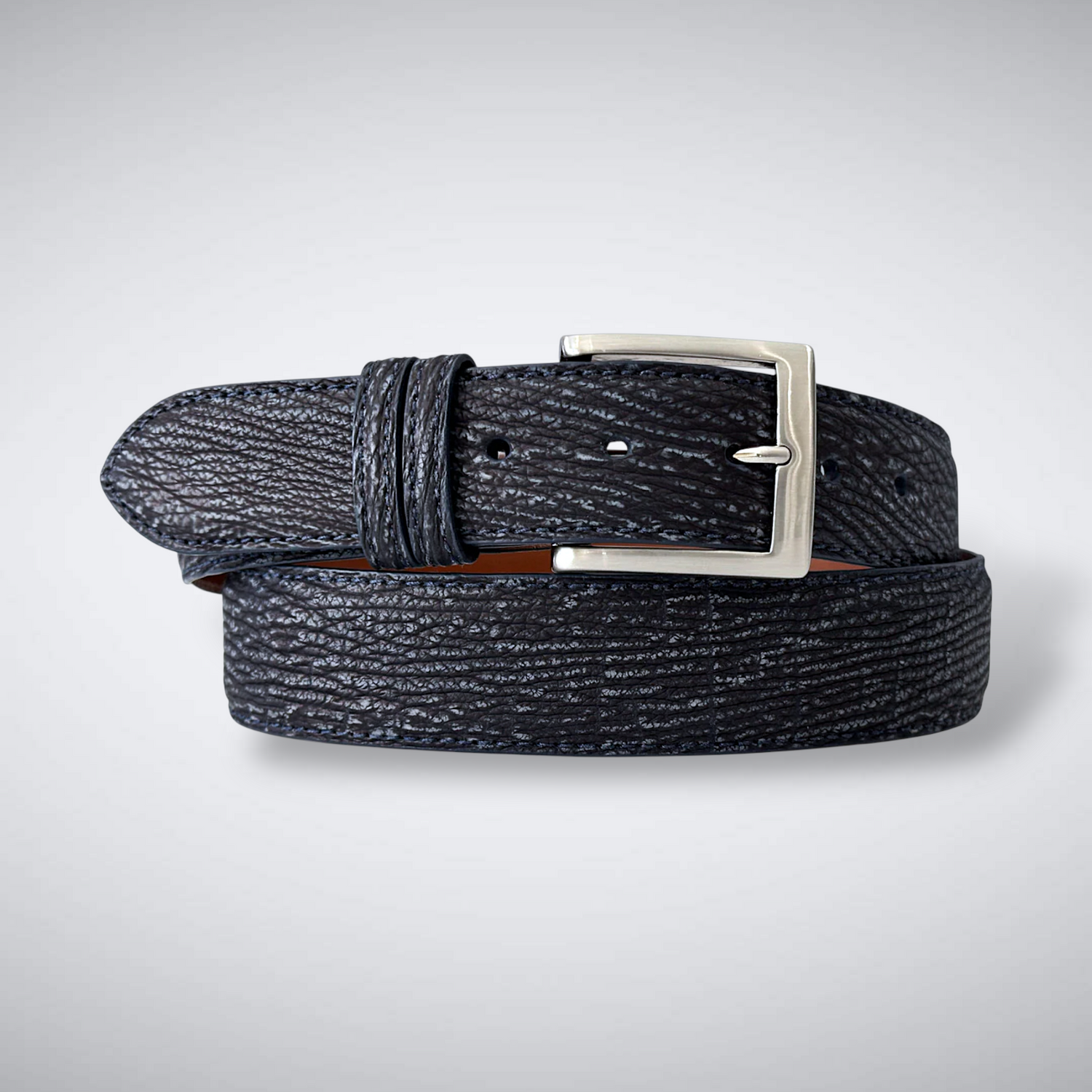 Shark Suede Belt: Navy