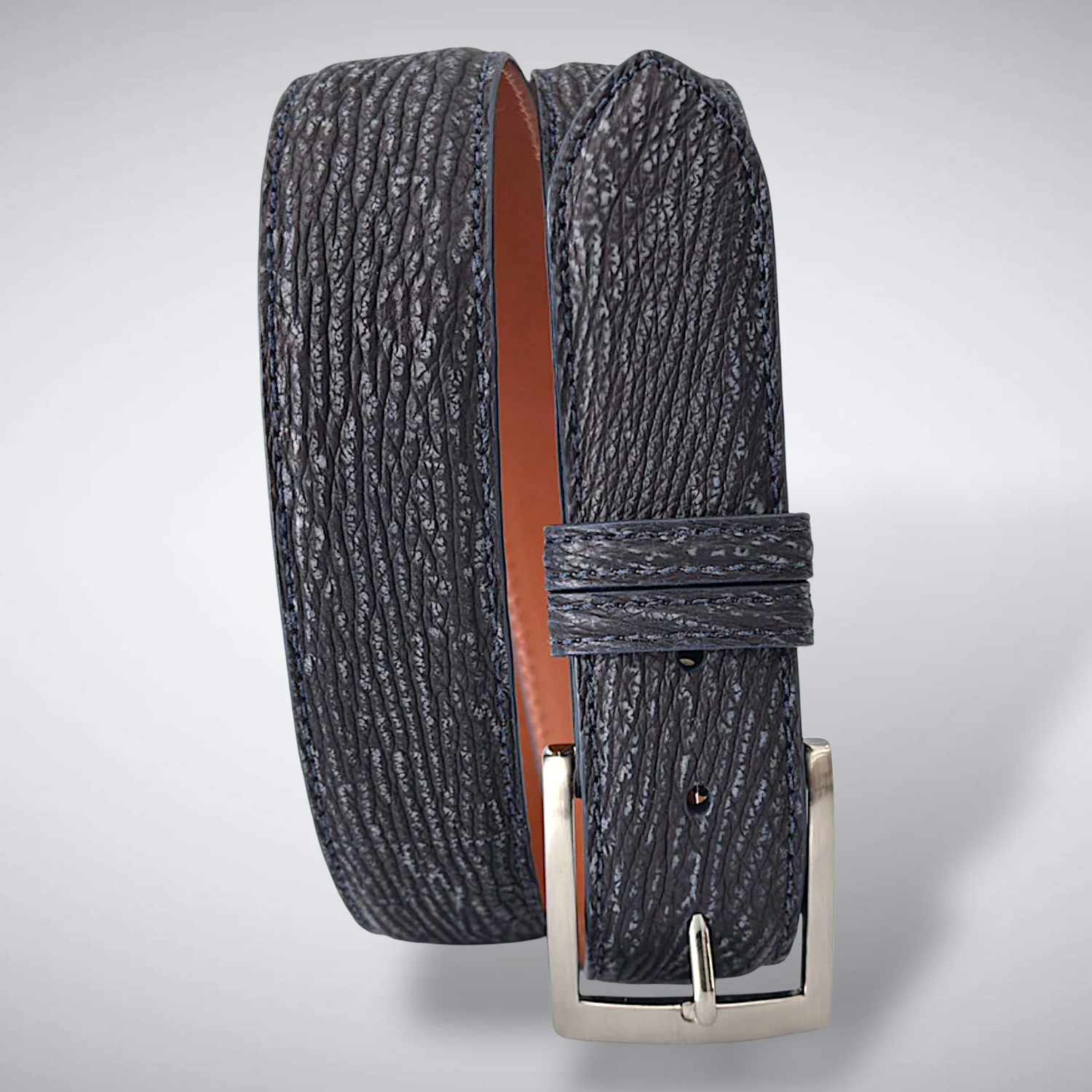 Shark Suede Belt: Navy