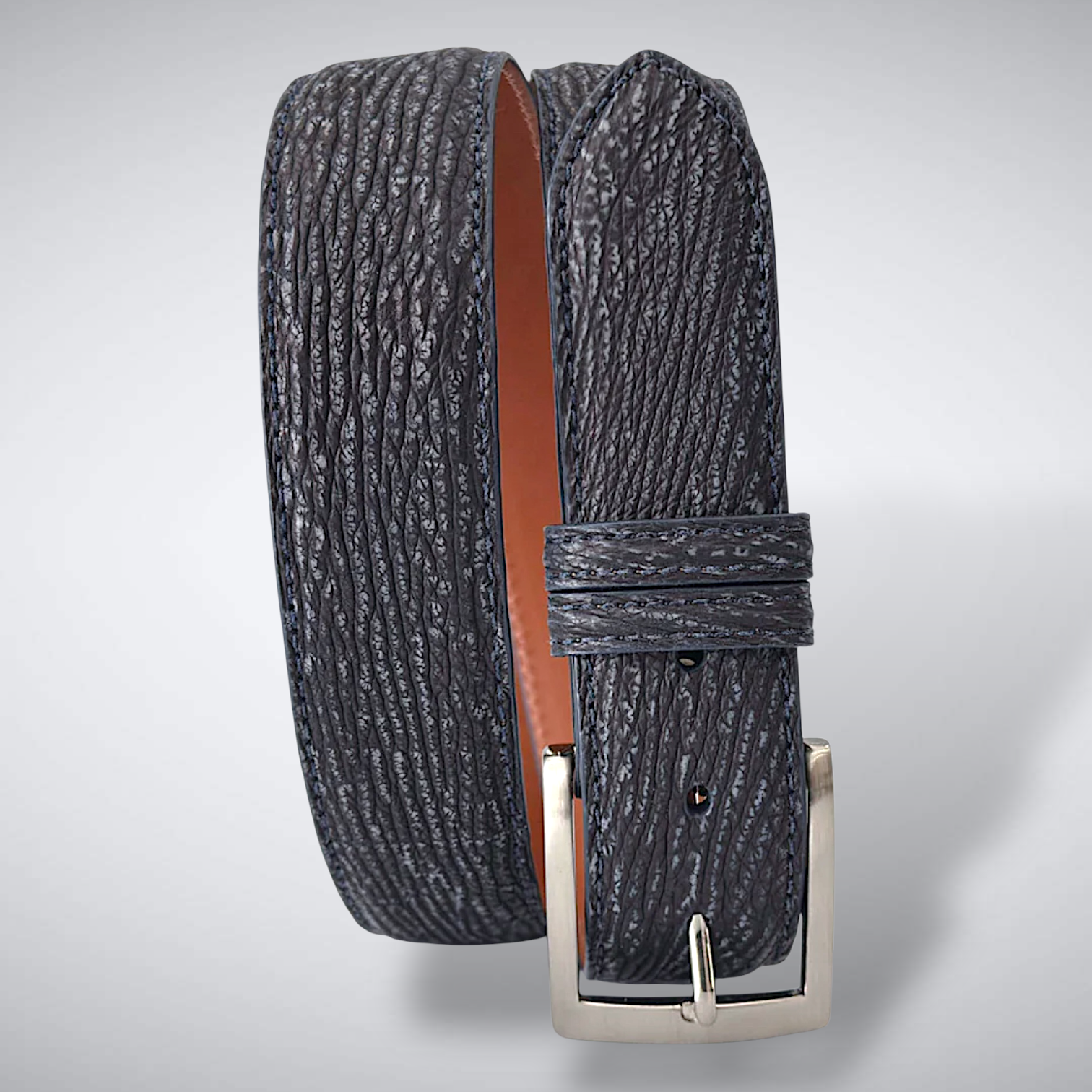 Shark Suede Belt: Navy