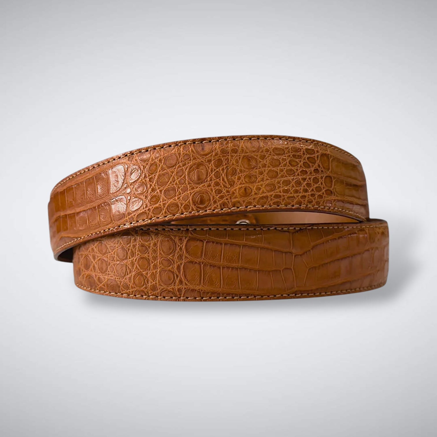 Argentine Caiman Belt: Cognac