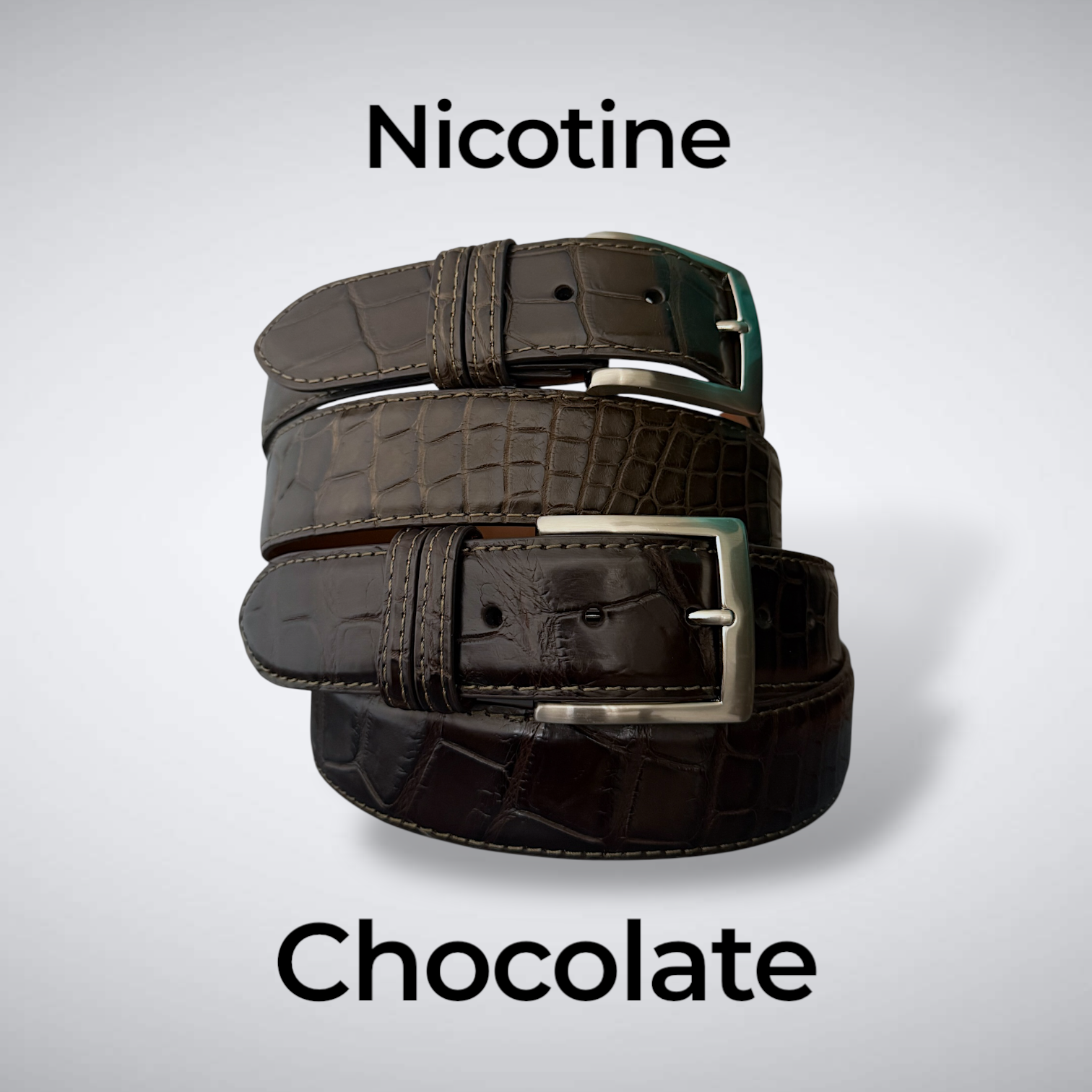 Ready To Ship One Piece Alligator Belt: Valhalla Nicotine