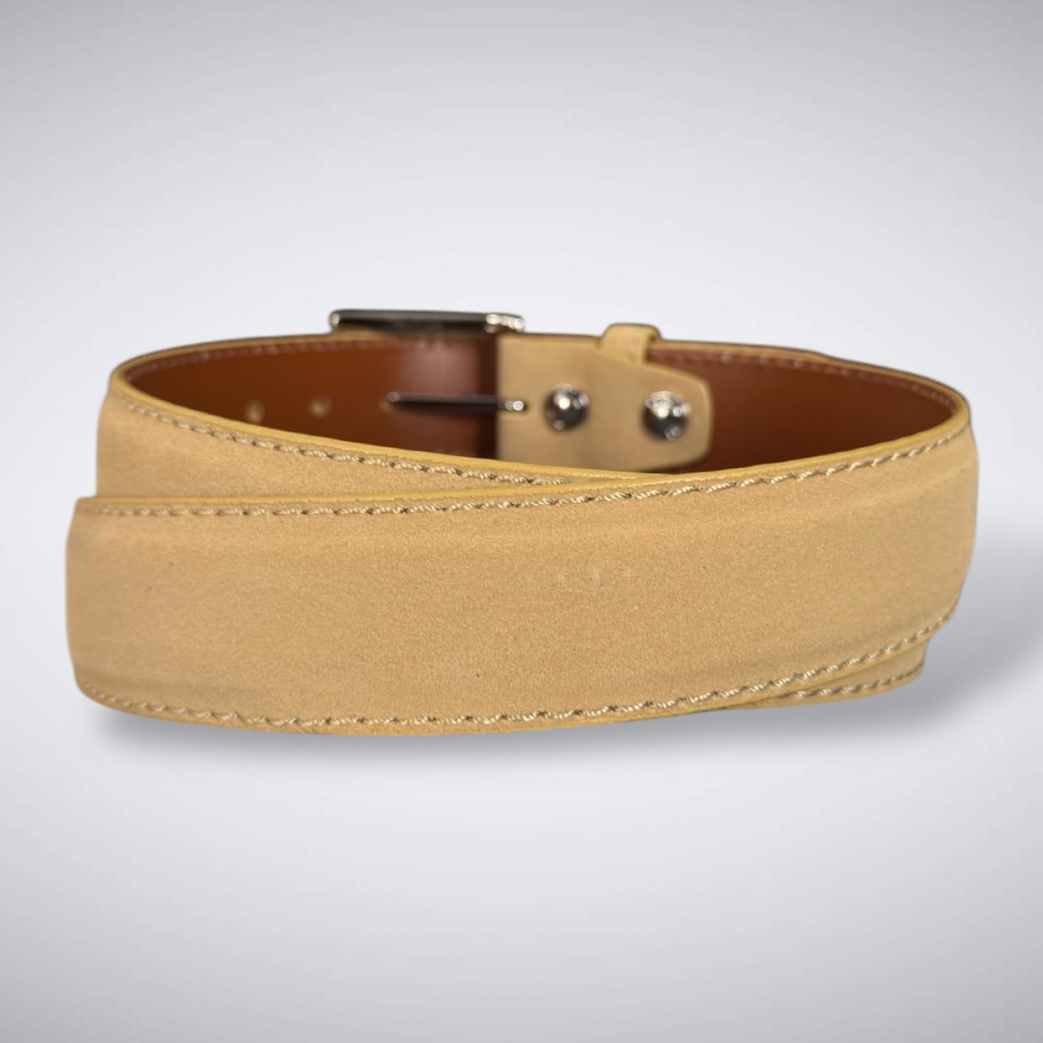 Ready To Ship Italian Calf Suede Belt: Desert Ivy (1.5 Width)