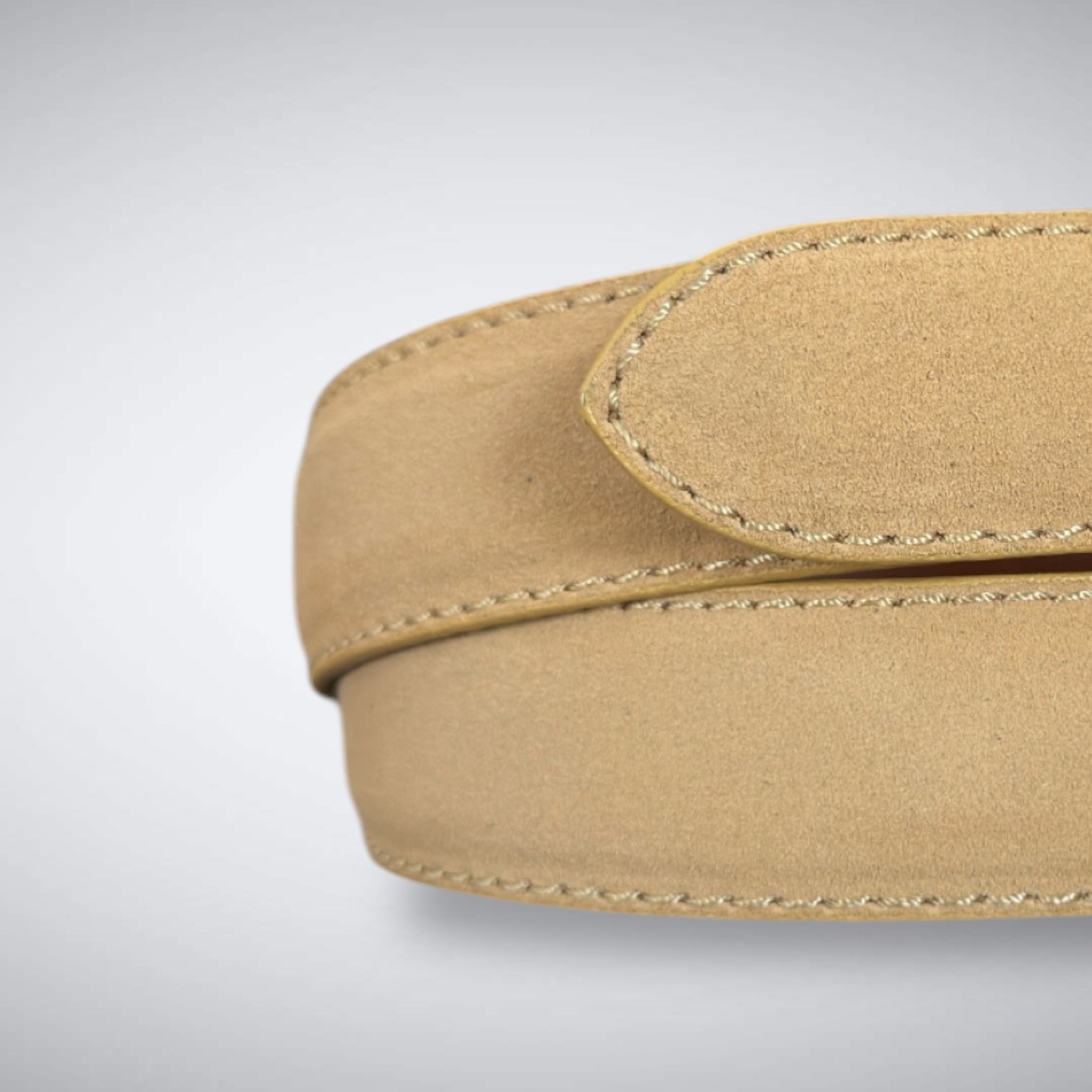 Ready To Ship Italian Calf Suede Belt: Desert Ivy (1.5 Width)