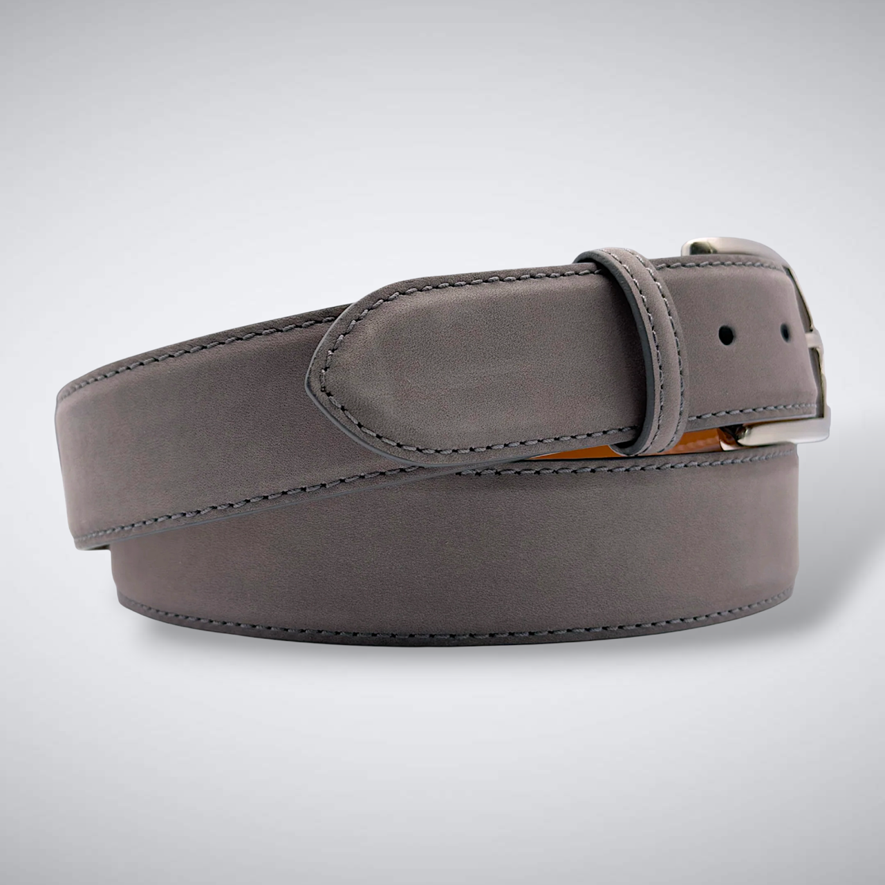 Italian Suede Calf Belt: Grey