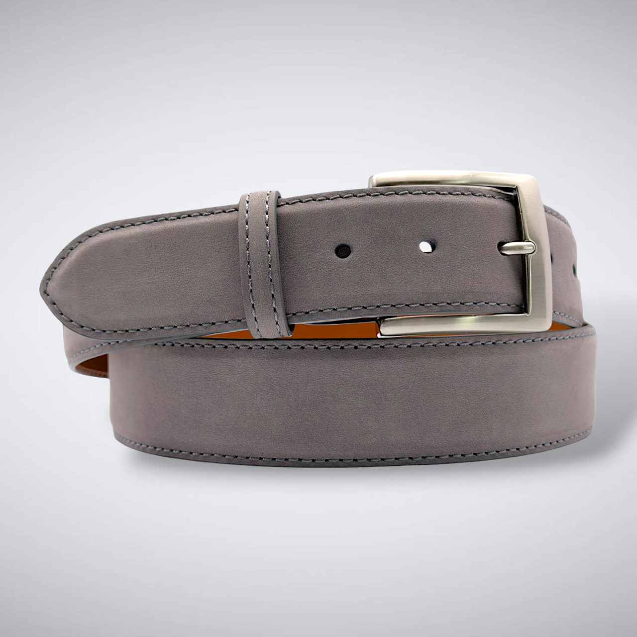 Italian Suede Calf Belt: Grey