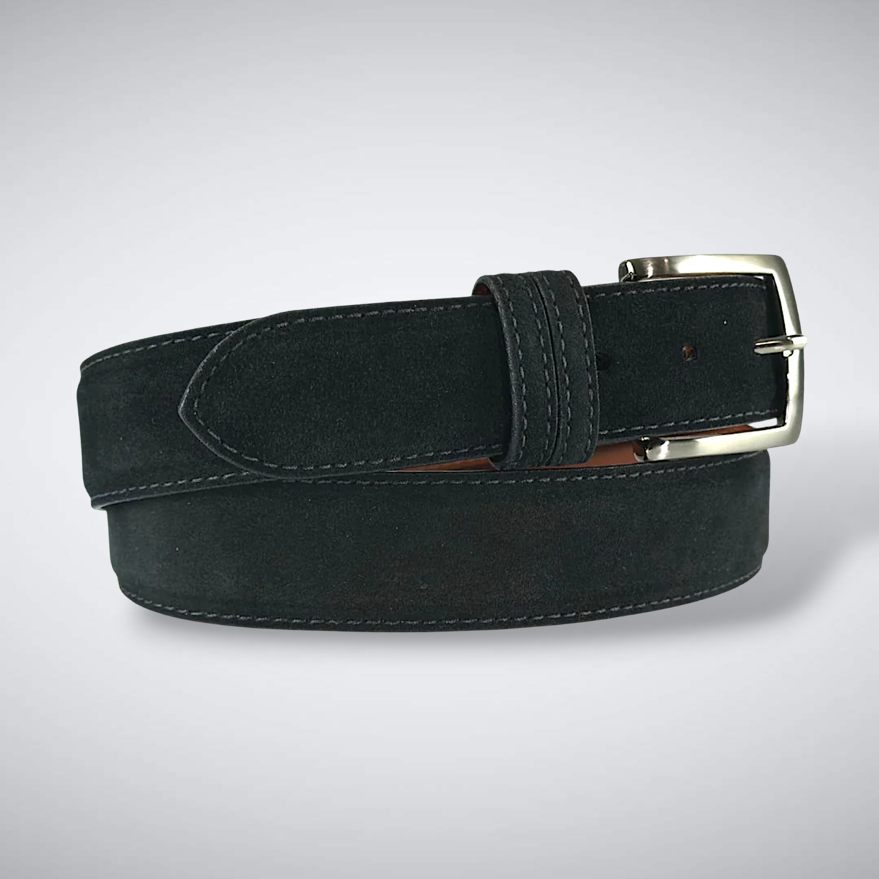 Italian Suede Calf Belt: Black