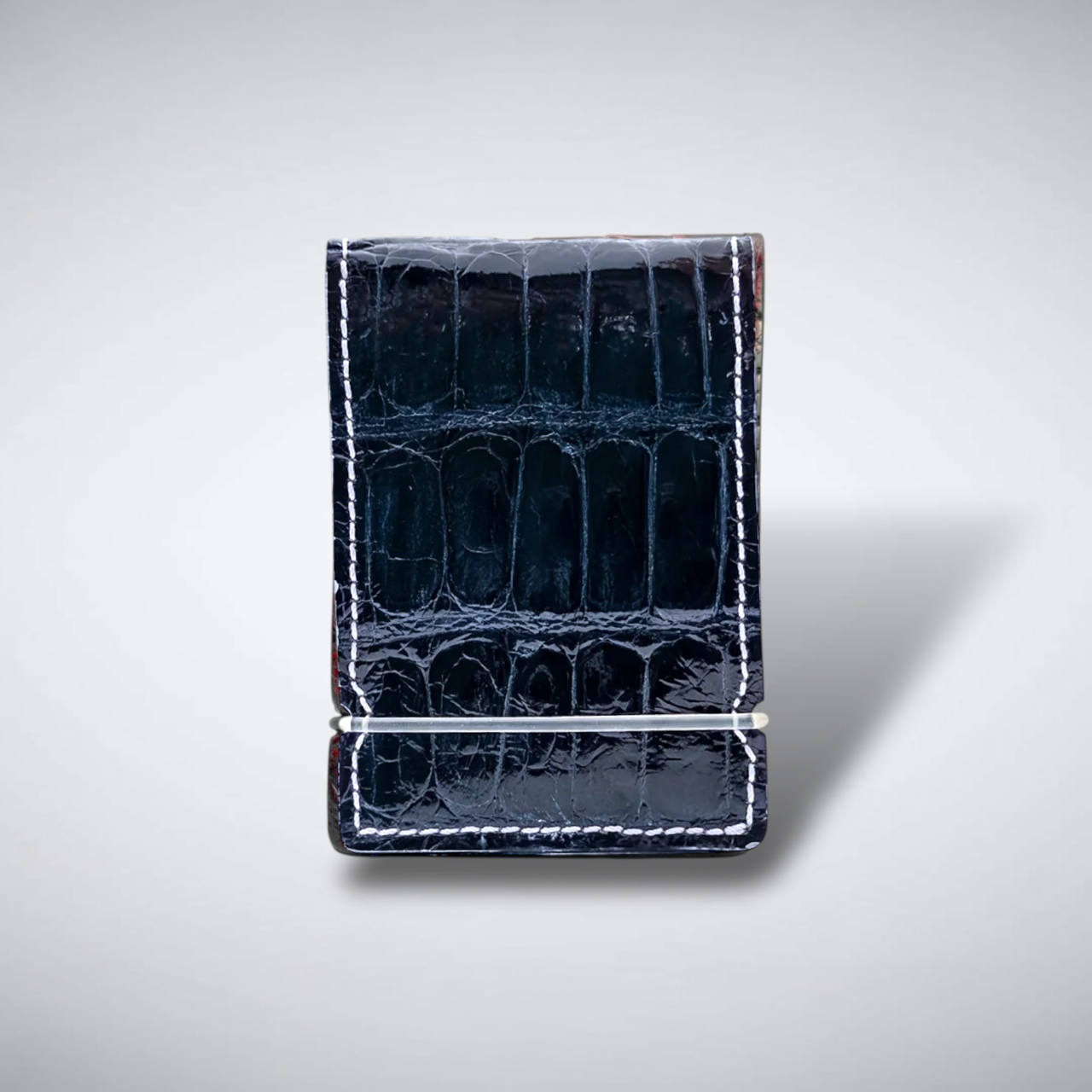 The Faldo Cash Cover — Navy Glazed Alligator