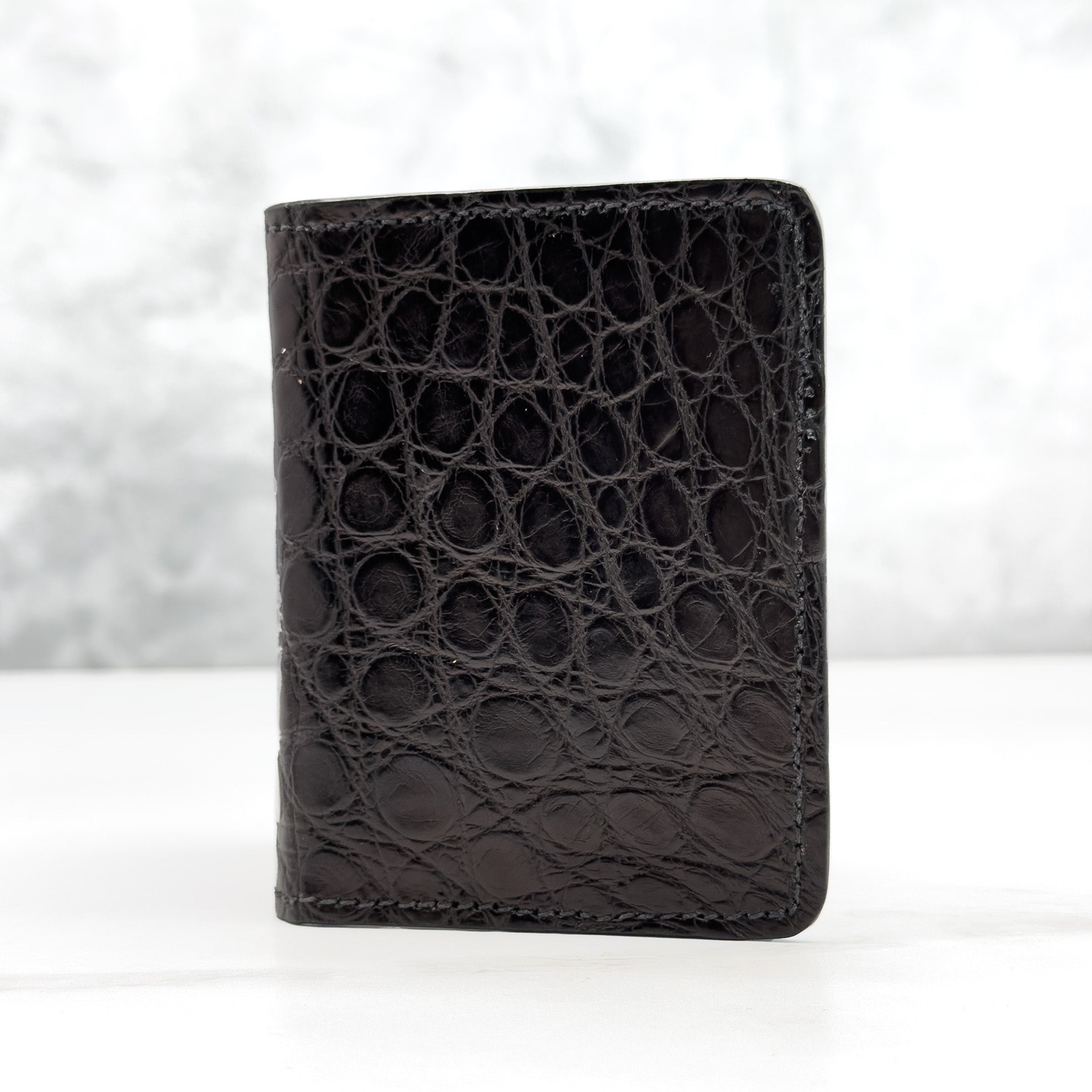 Matte Alligator Gaston Card Case: Black