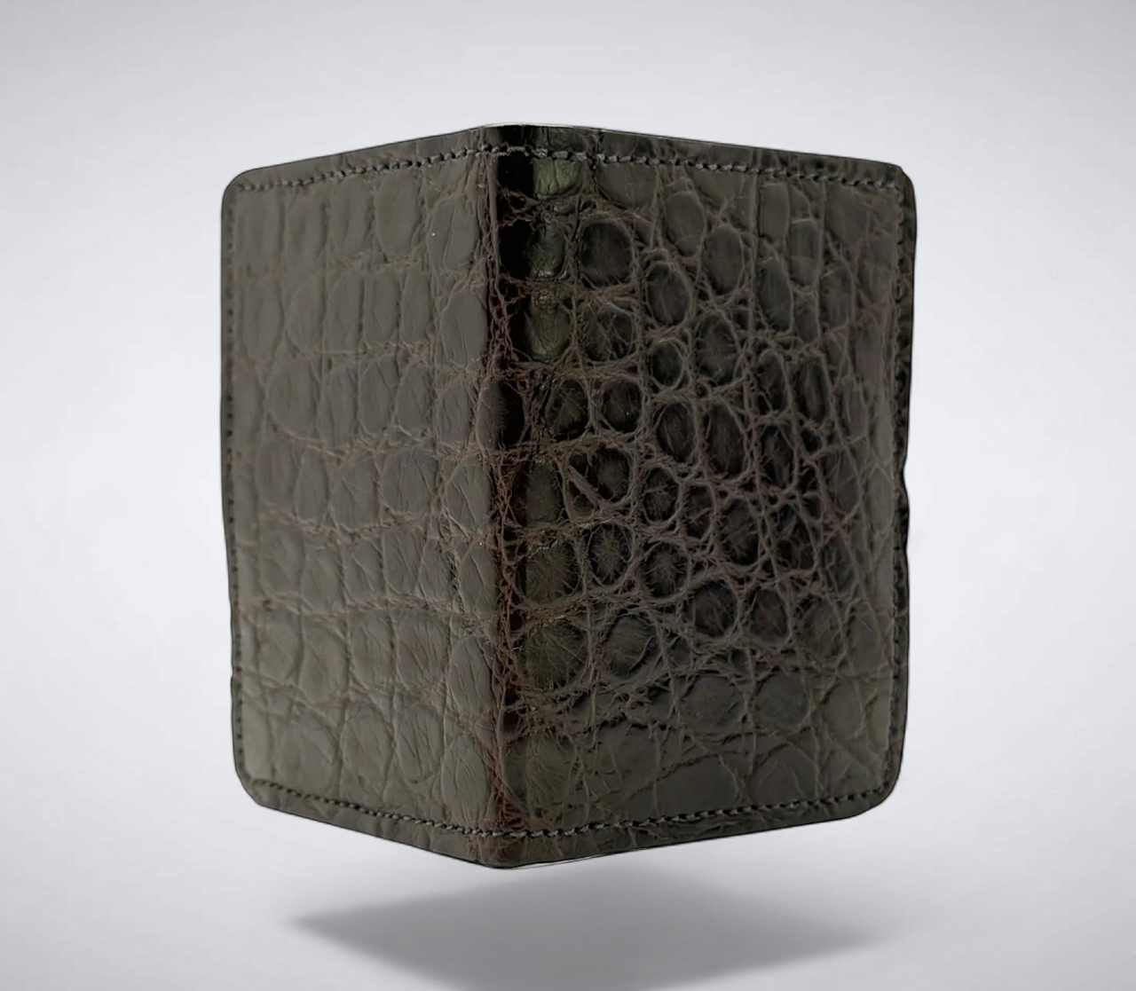 Matte Alligator Gaston Card Case: Espresso
