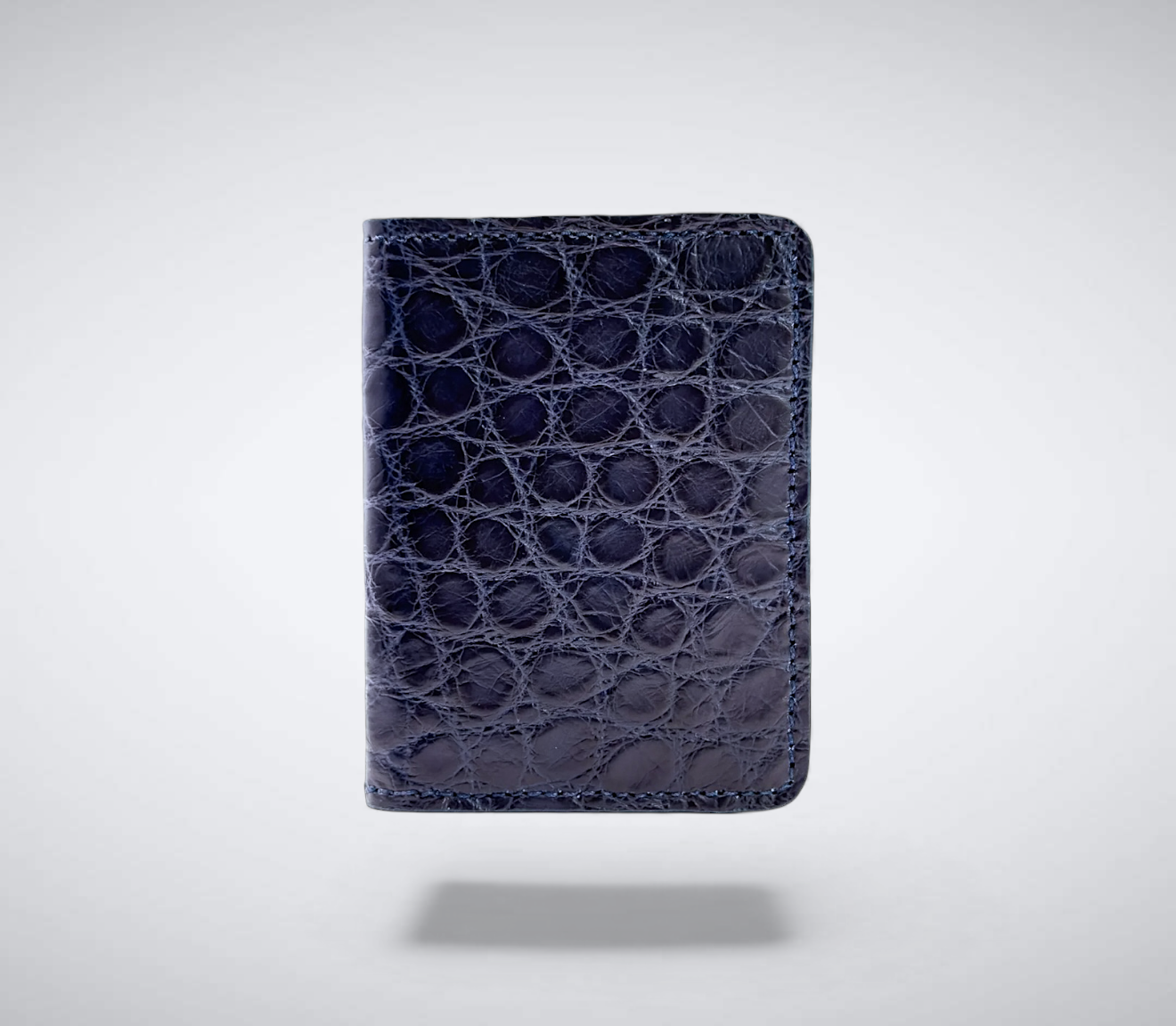 Matte Alligator Gaston Card Case: Navy