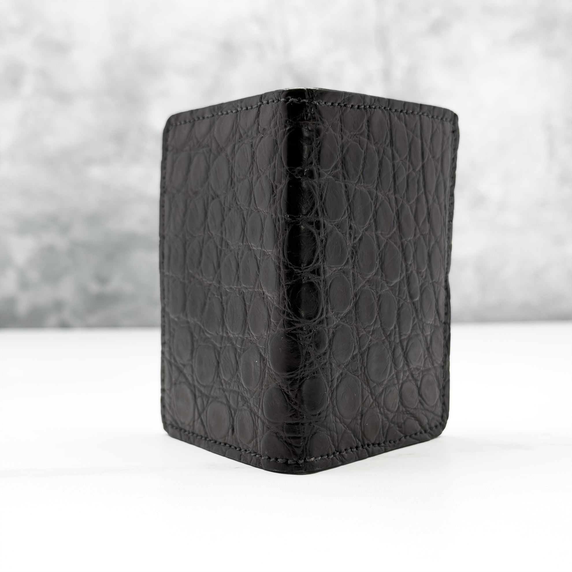 Matte Alligator Gaston Card Case: Black