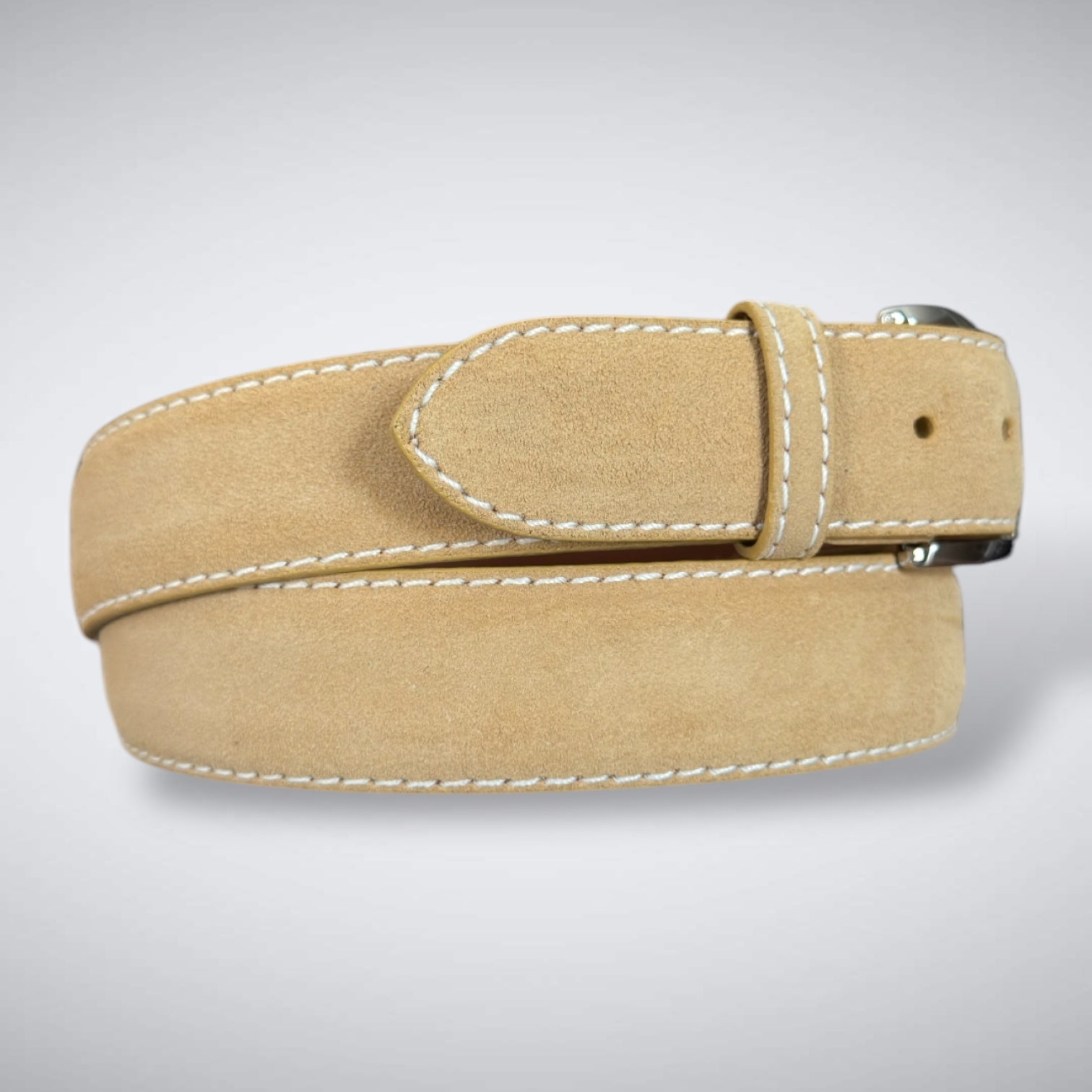 Ready To Ship Italian Calf Suede Belt: Golden Quaker (1.5 Width)