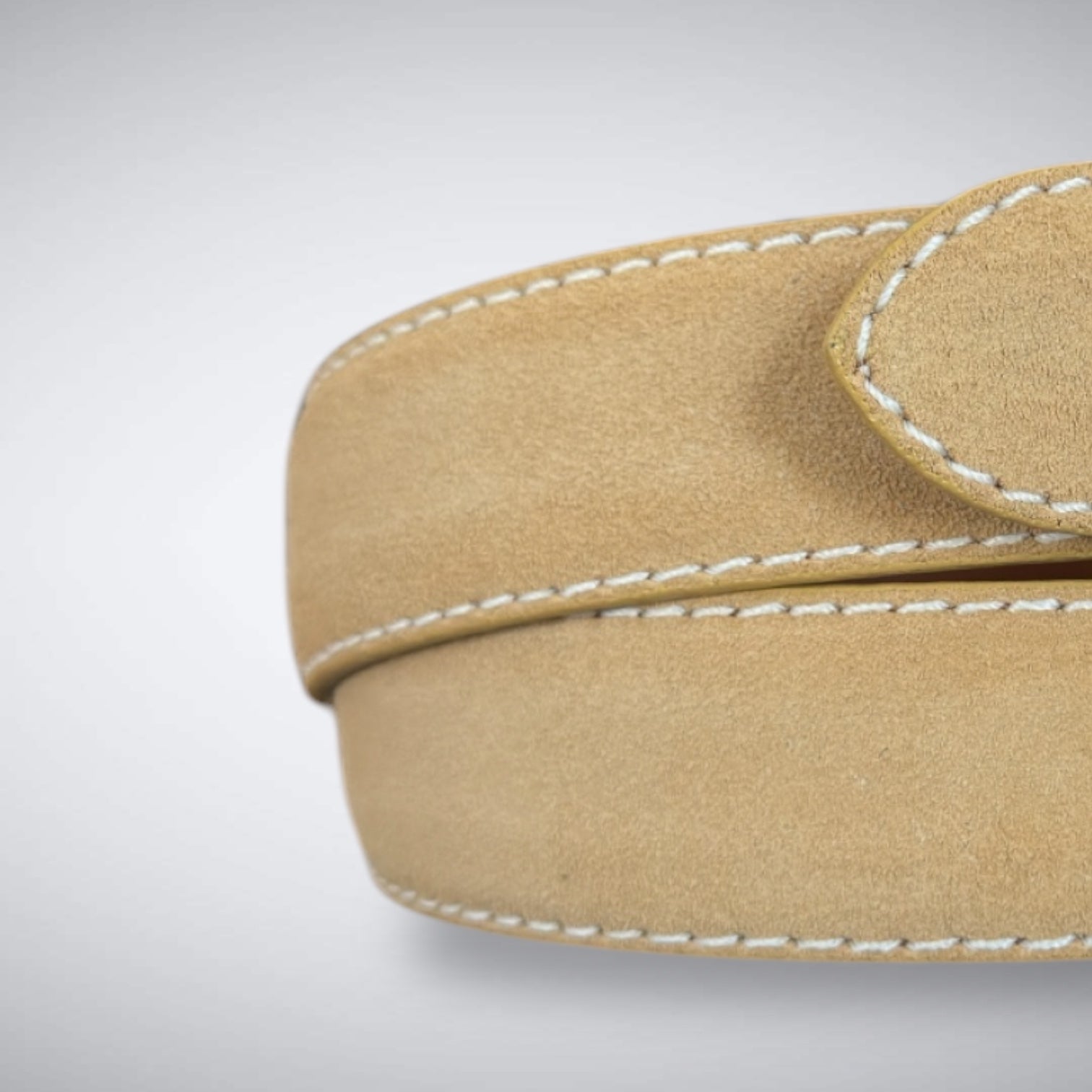 Ready To Ship Italian Calf Suede Belt: Golden Quaker (1.5 Width)