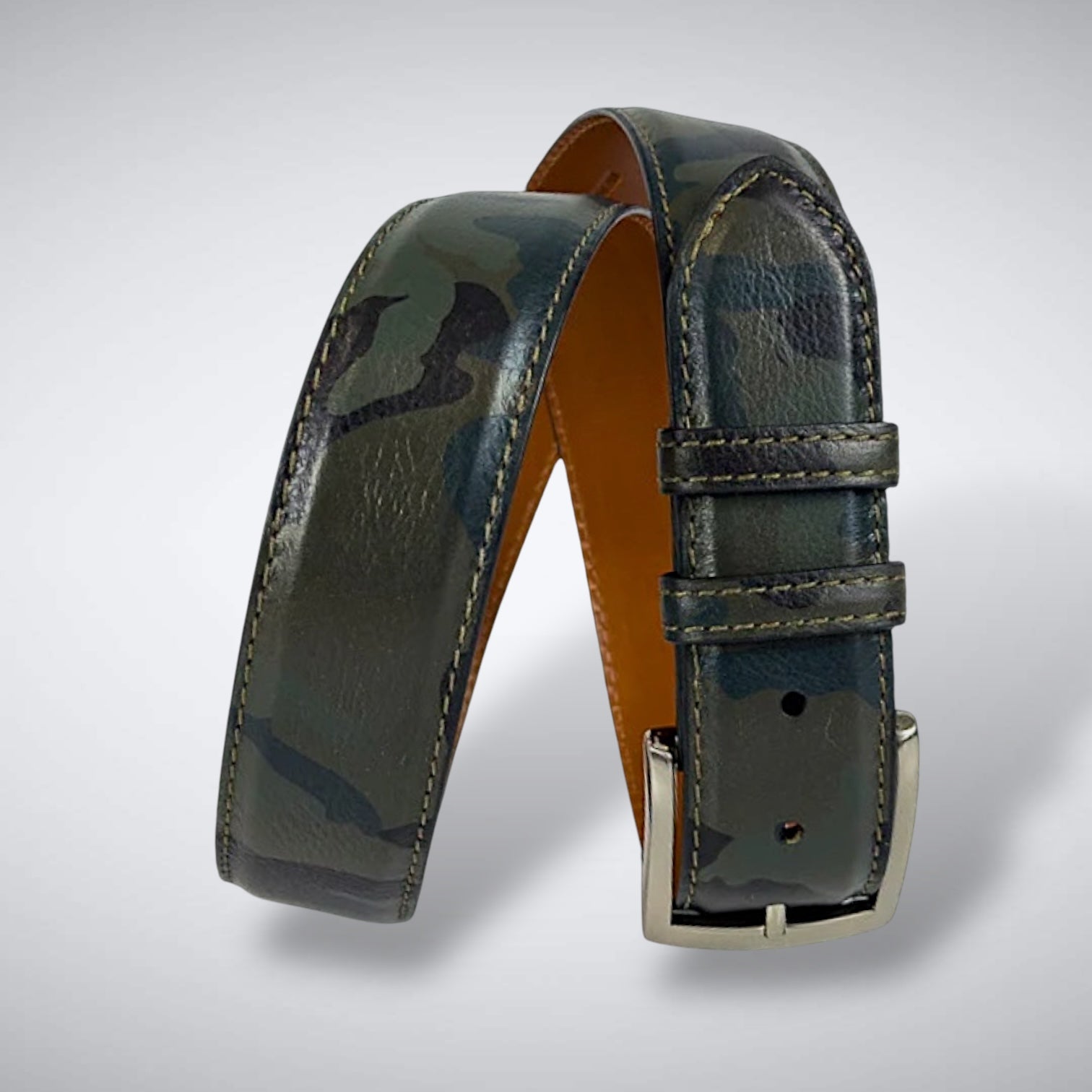 Italian Calf Belt: GreenCamo