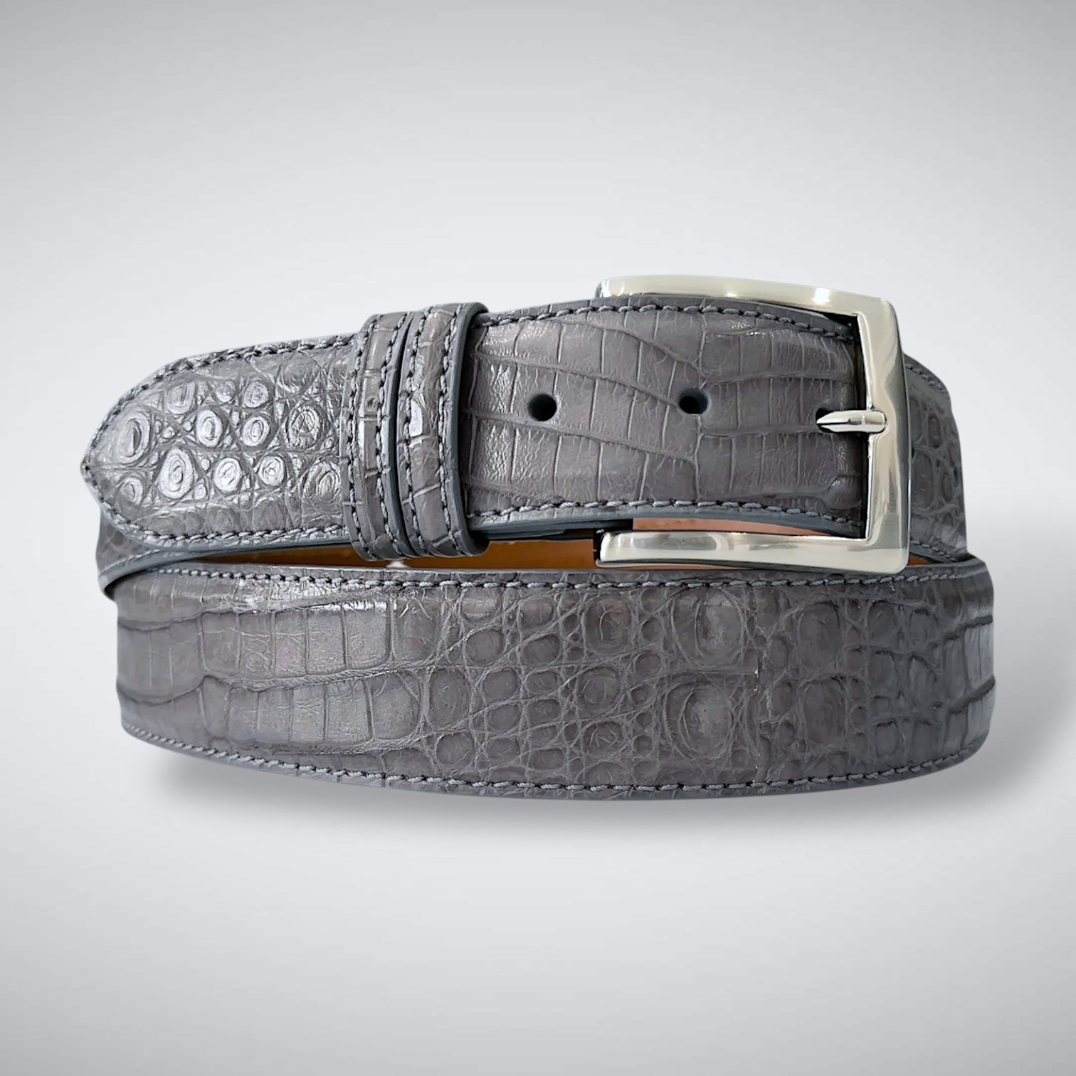 Argentine Caiman Belt: Midline Grey