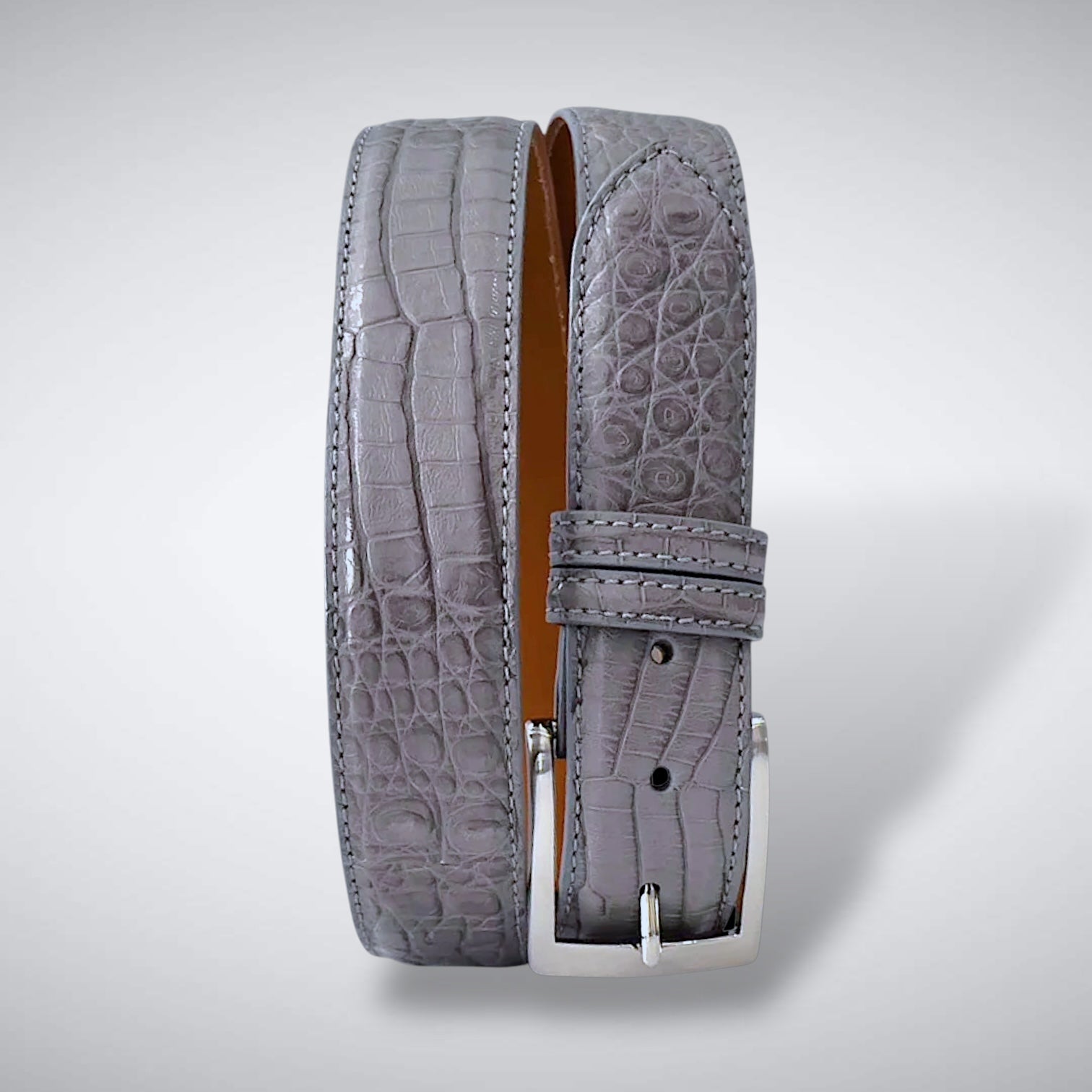 Argentine Caiman Belt: Midline Grey