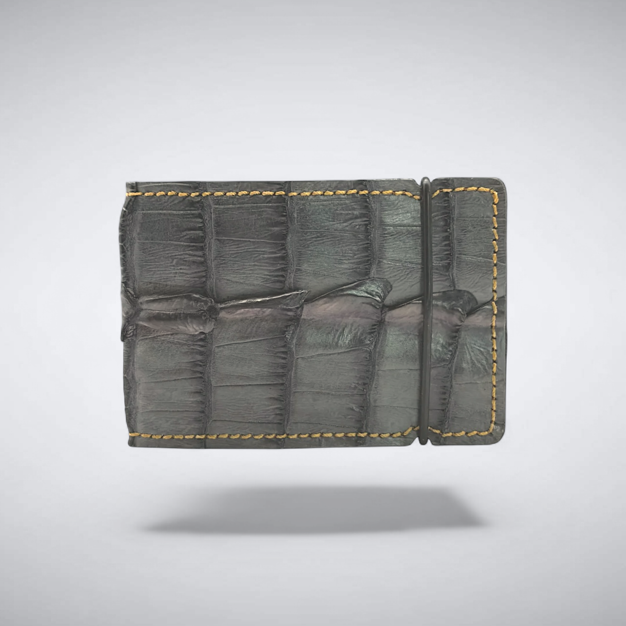 Matte Caiman Horn Back Cash Cover: Shadow Stone