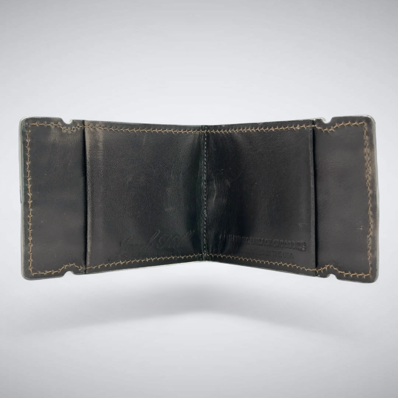 Matte Caiman Horn Back Cash Cover: Shadow Stone