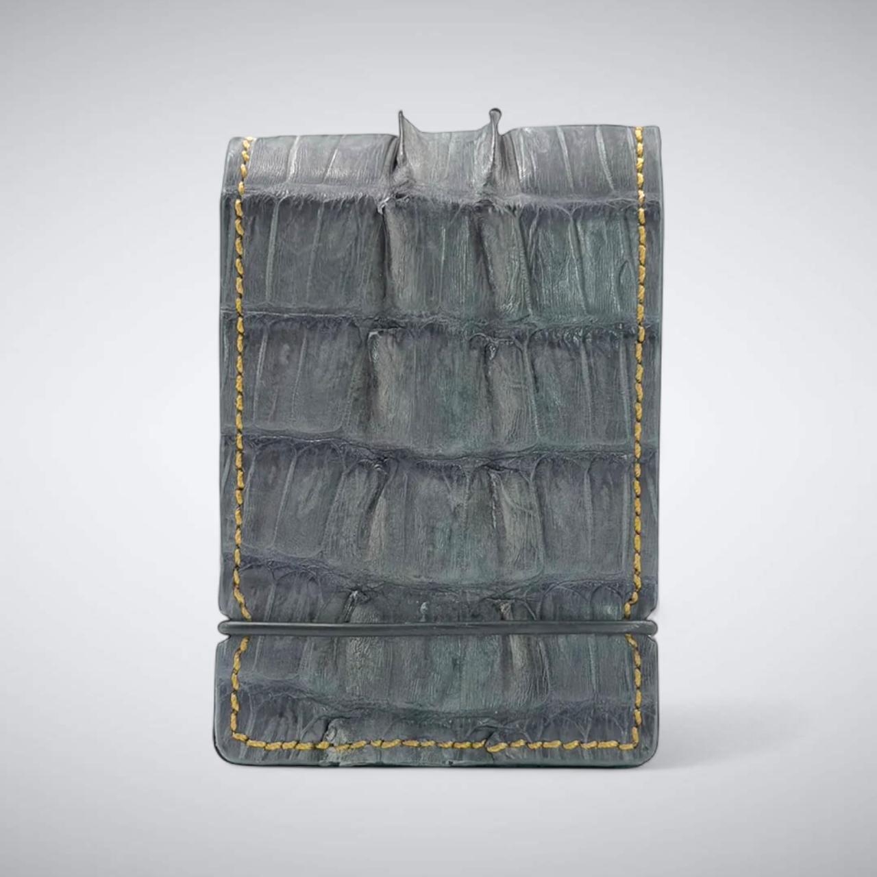 Matte Caiman Horn Back Cash Cover: Shadow Stone