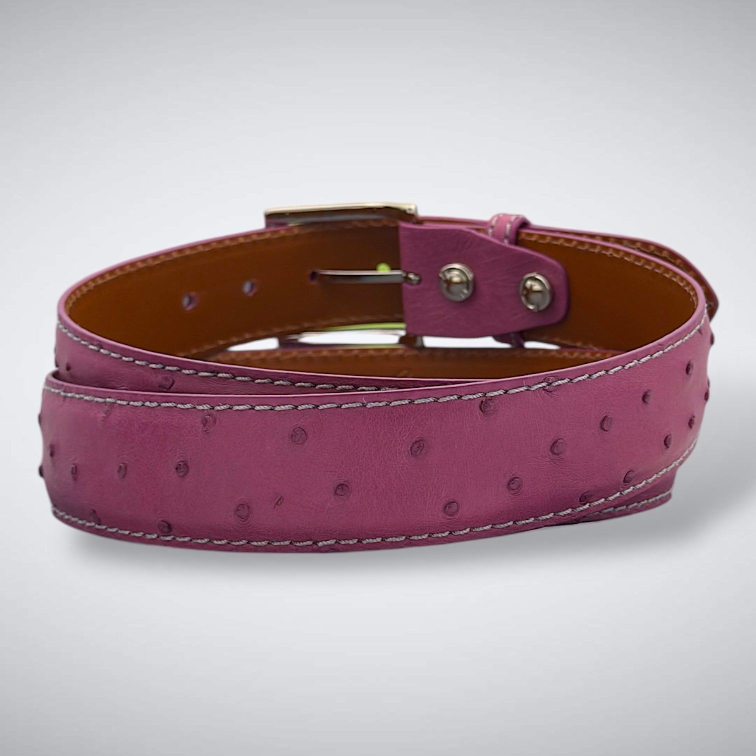 Ready To Ship Ostrich Quill Belt: Lilac Shank 1.5" width