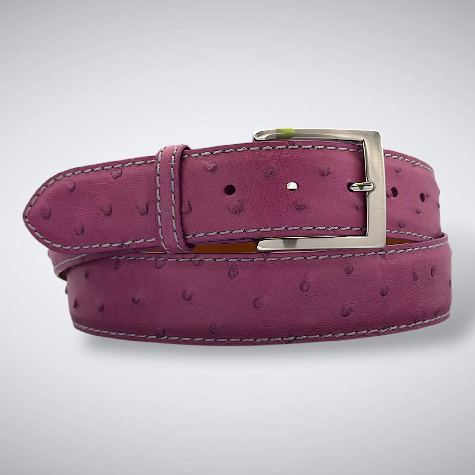 Ready To Ship Ostrich Quill Belt: Lilac Shank 1.5" width