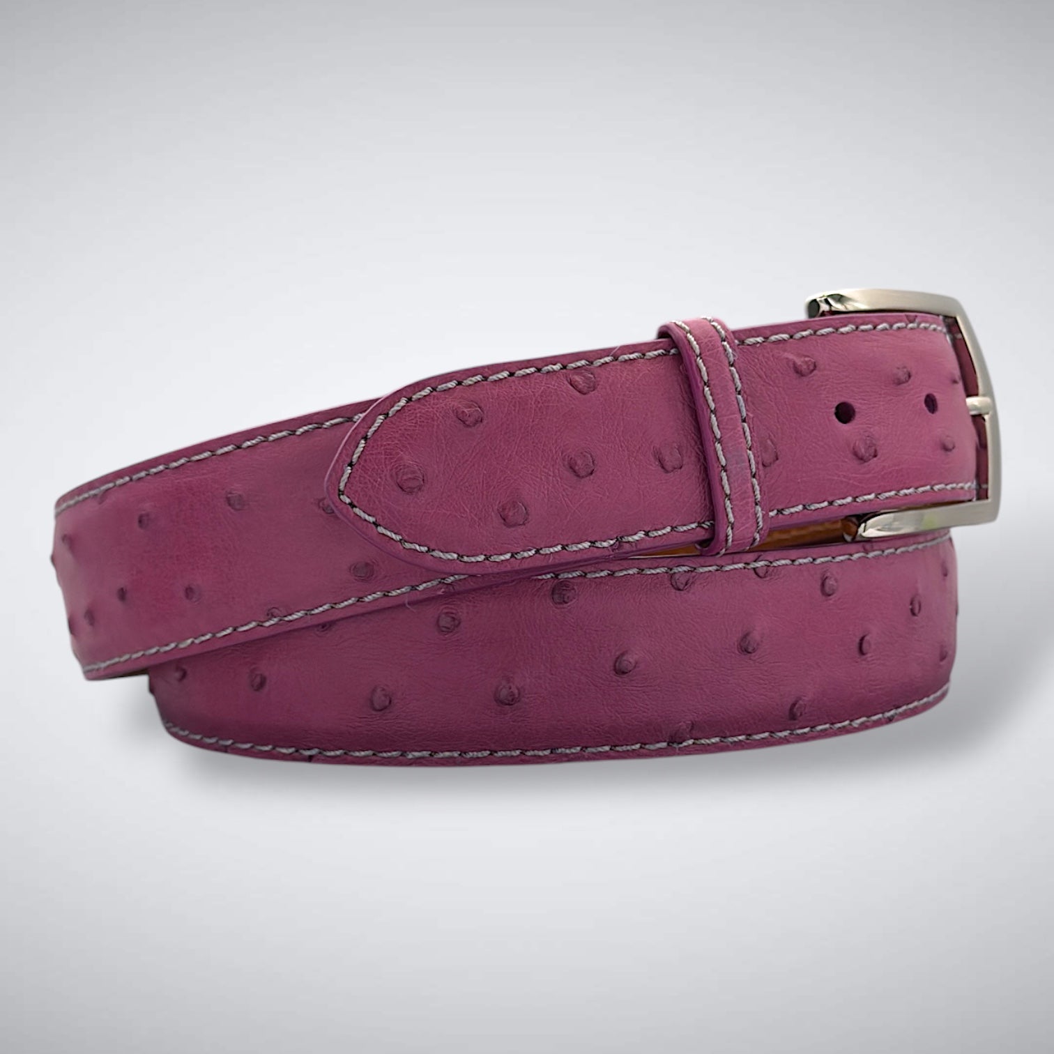 Ready To Ship Ostrich Quill Belt: Lilac Shank 1.5" width