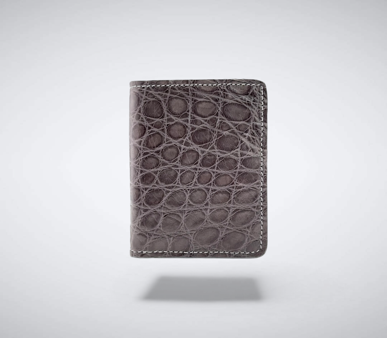 Matte Alligator Gaston Card Case: Grey