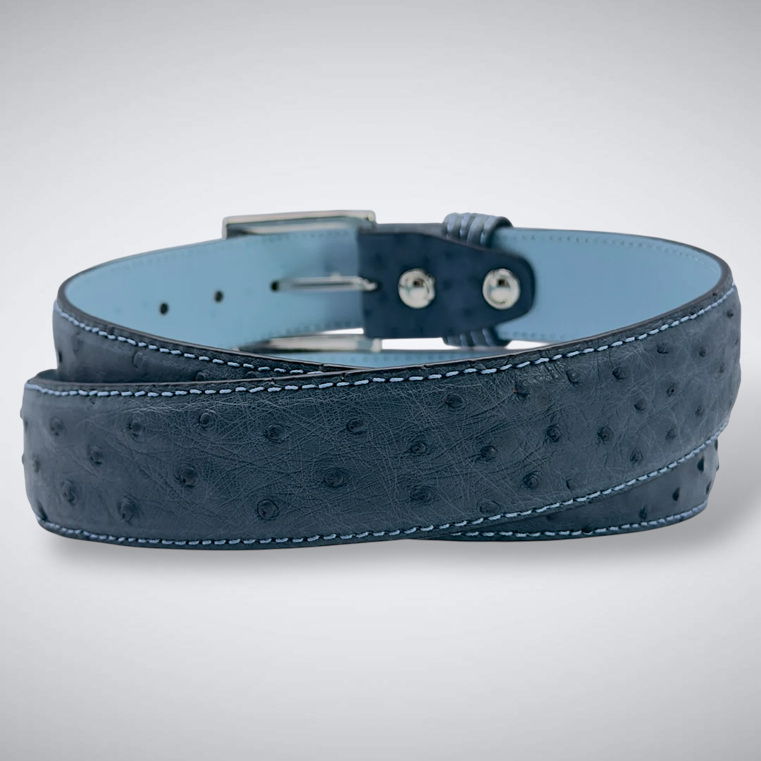 Ostrich Quill Belt: Navy