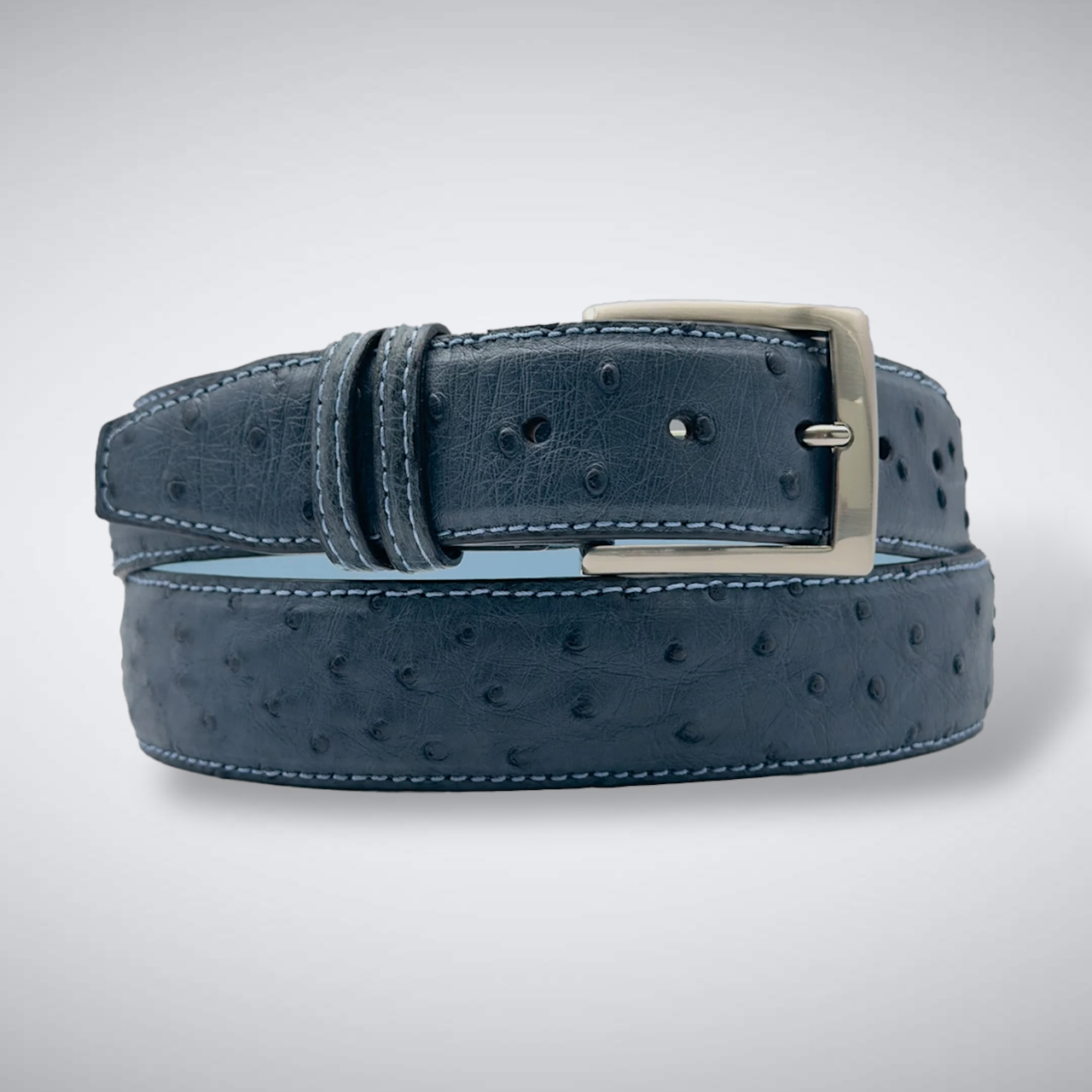 Ostrich Quill Belt: Navy