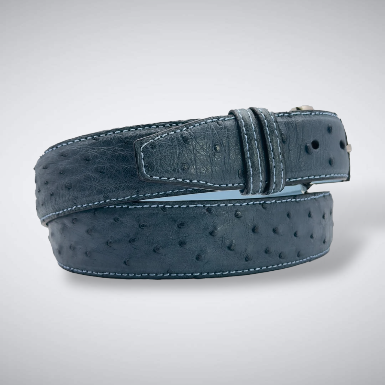Ostrich Quill Belt: Navy