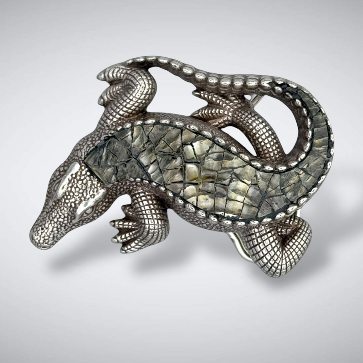 Nightfall Gator (Black MOP) Buckle Fits 38-40mm Belts