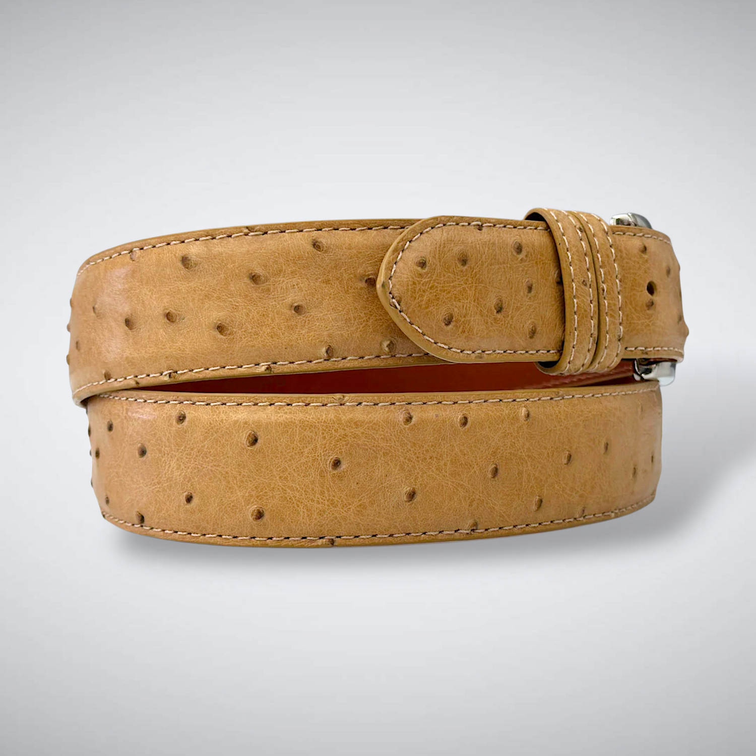 Ostrich Quill Belt: Antique Saddle